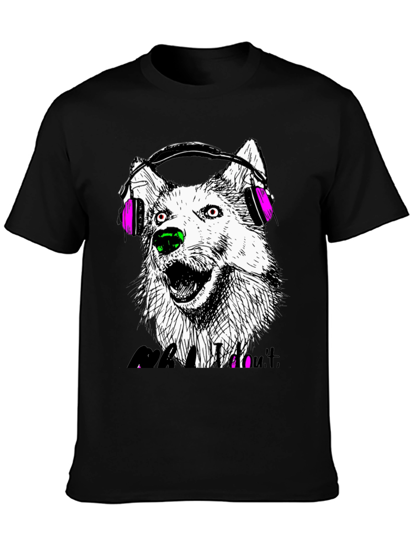 Wolf Headphone Graphic Tee - Black
