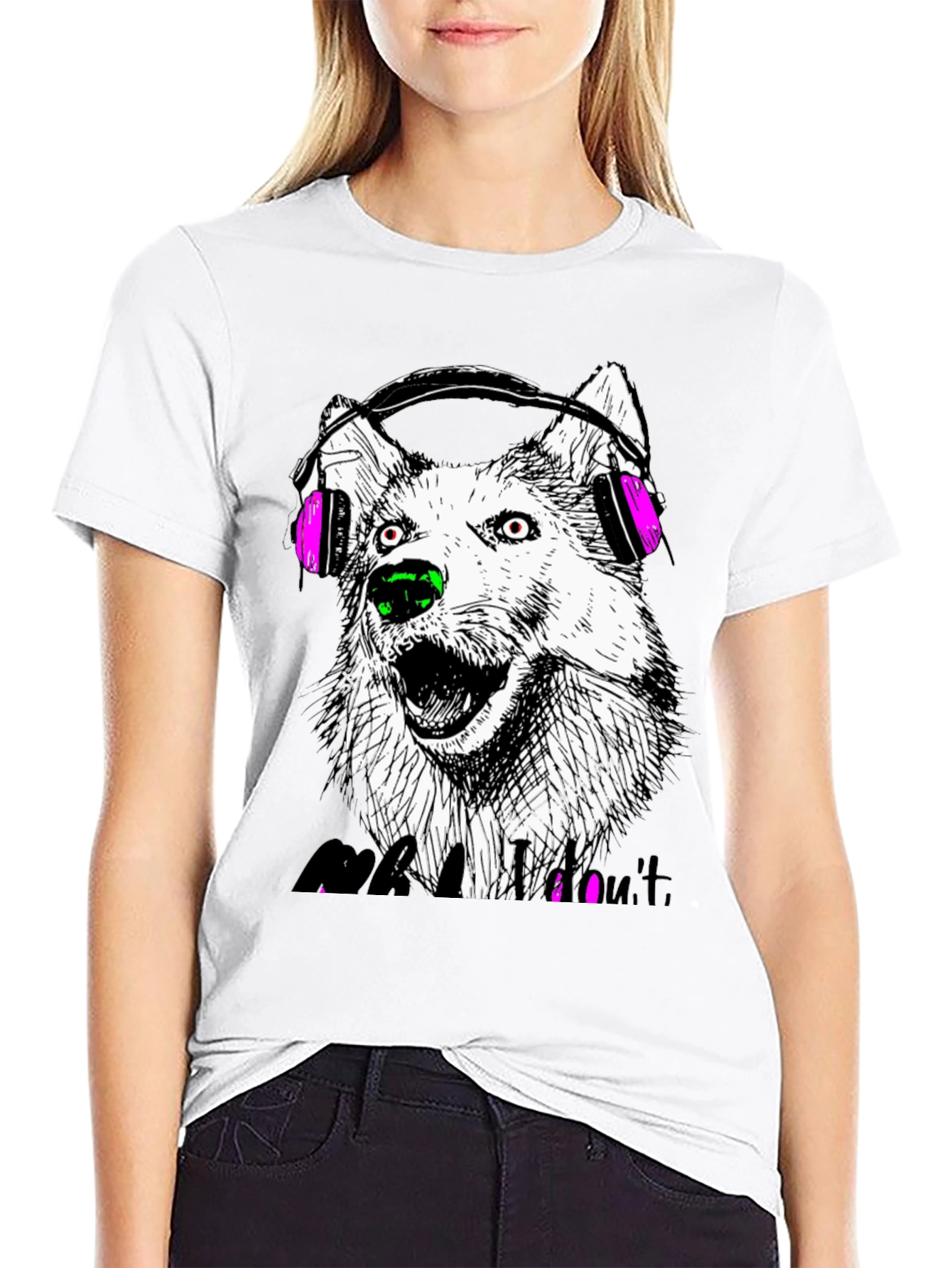 Wolf Headphone Graphic Tee - Black