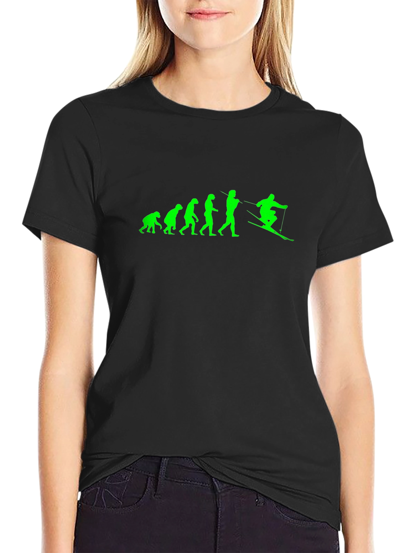 Evolution of Skiing Graphic T-Shirt