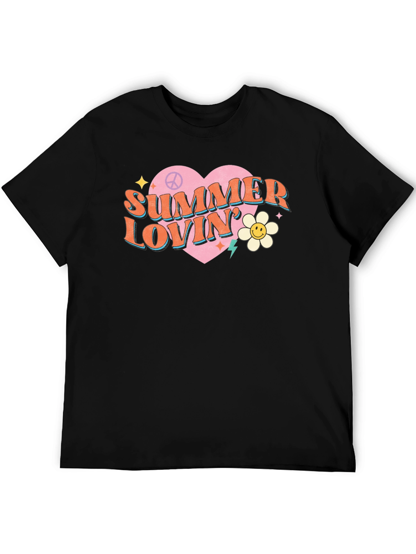Summer Lovin Graphic Tee - Retro Heart Design