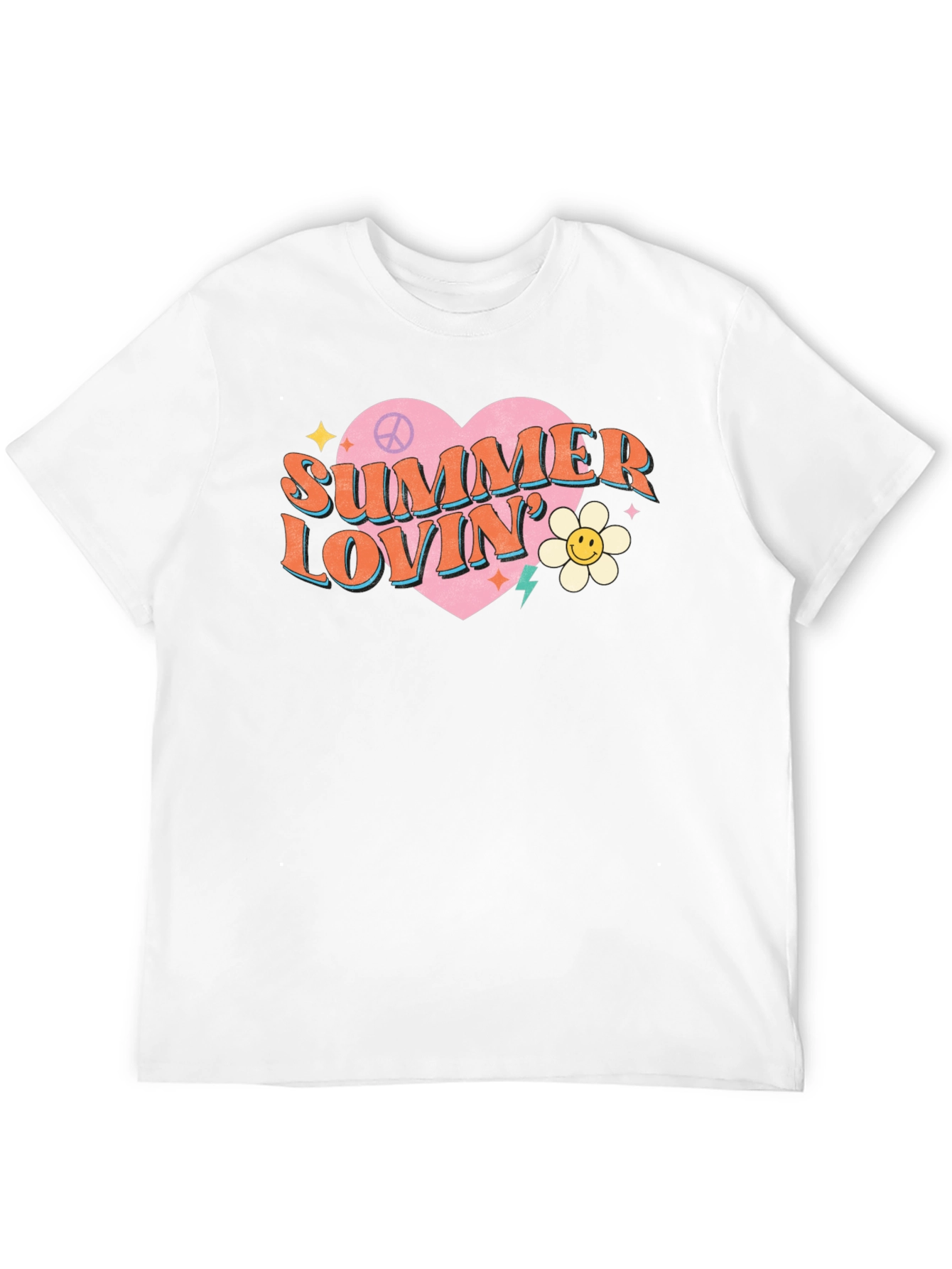 Summer Lovin Graphic Tee - Retro Heart Design