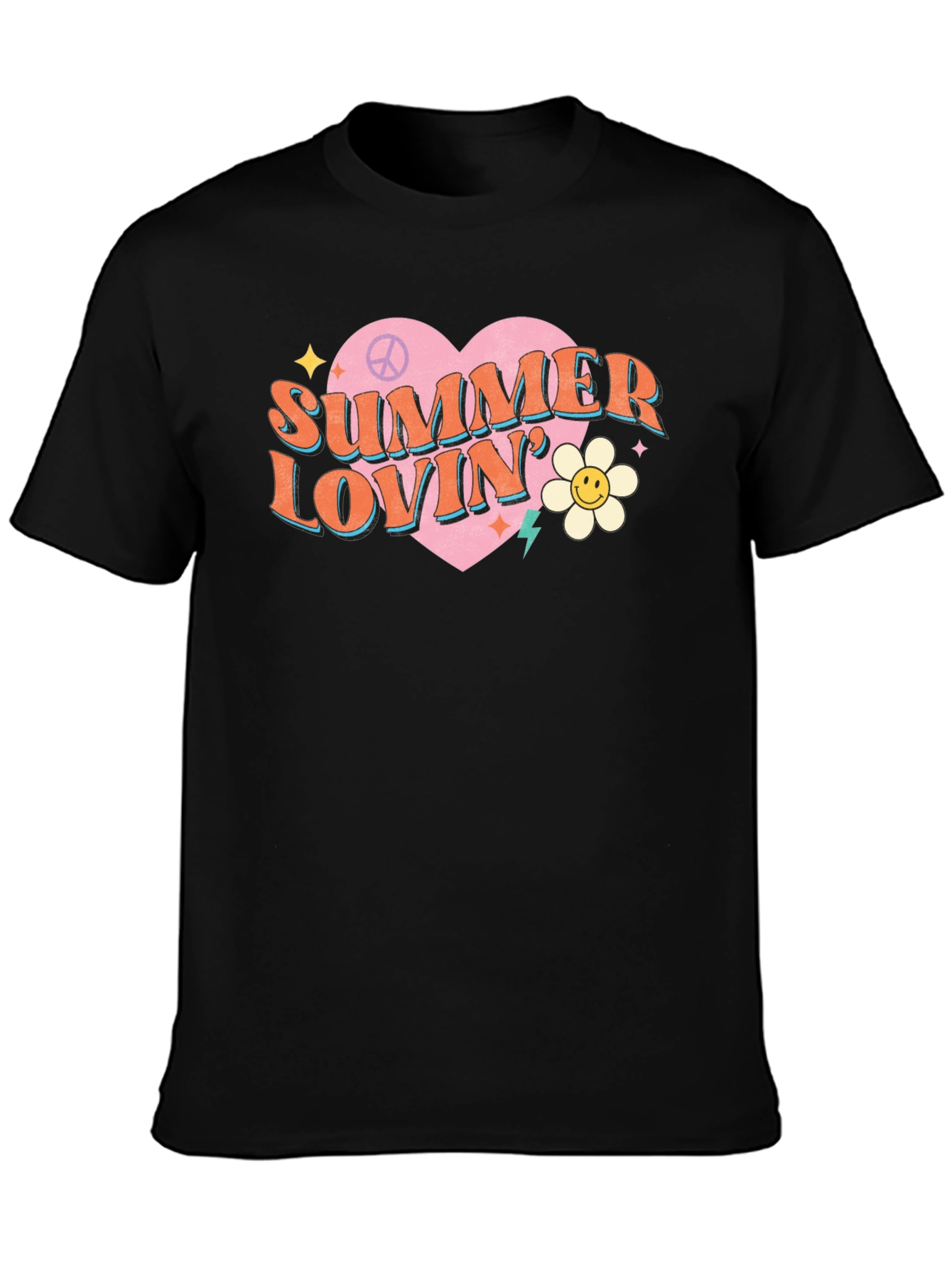 Summer Lovin Graphic Tee - Retro Heart Design