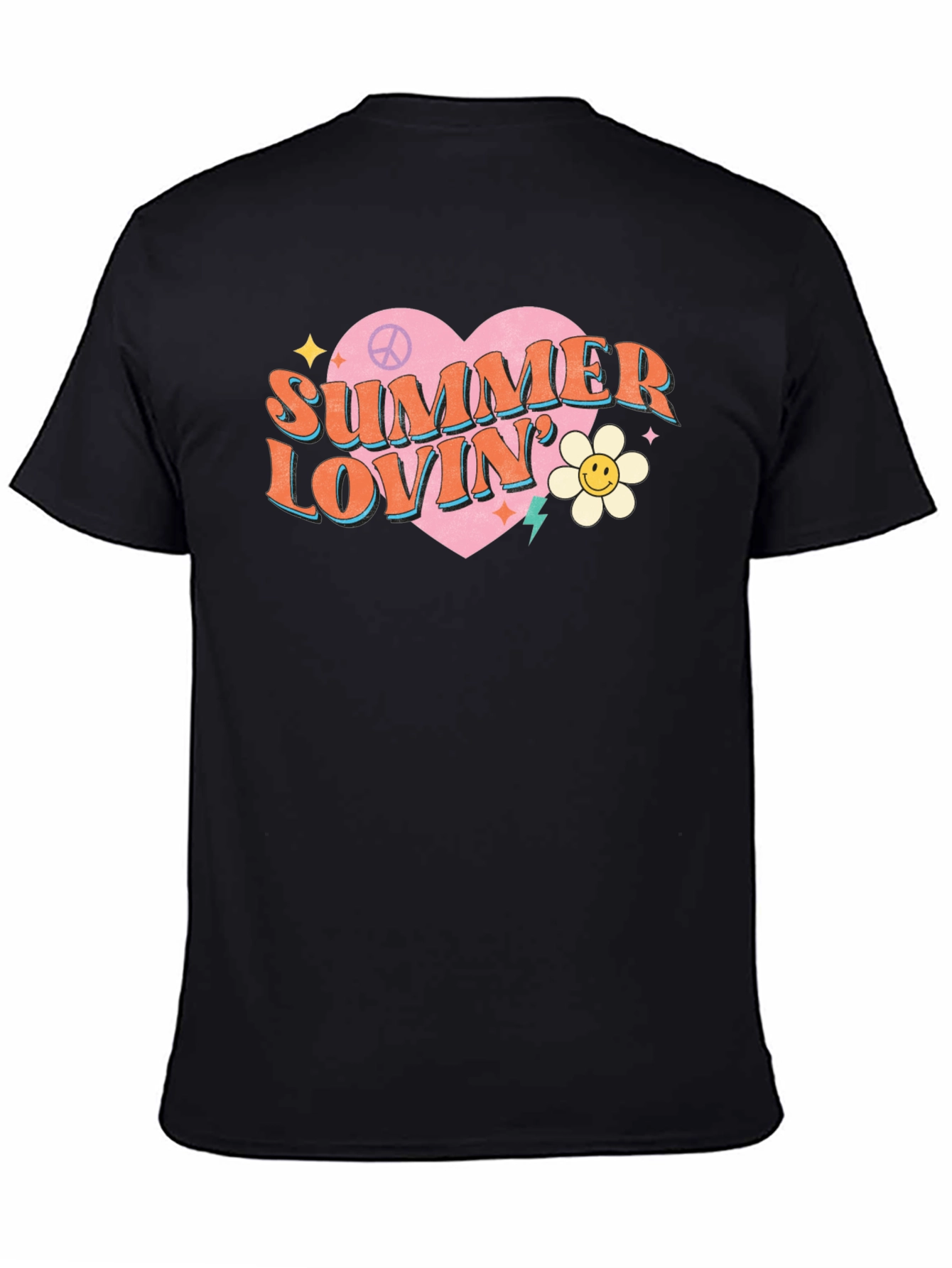 Summer Lovin Graphic Tee - Retro Heart Design