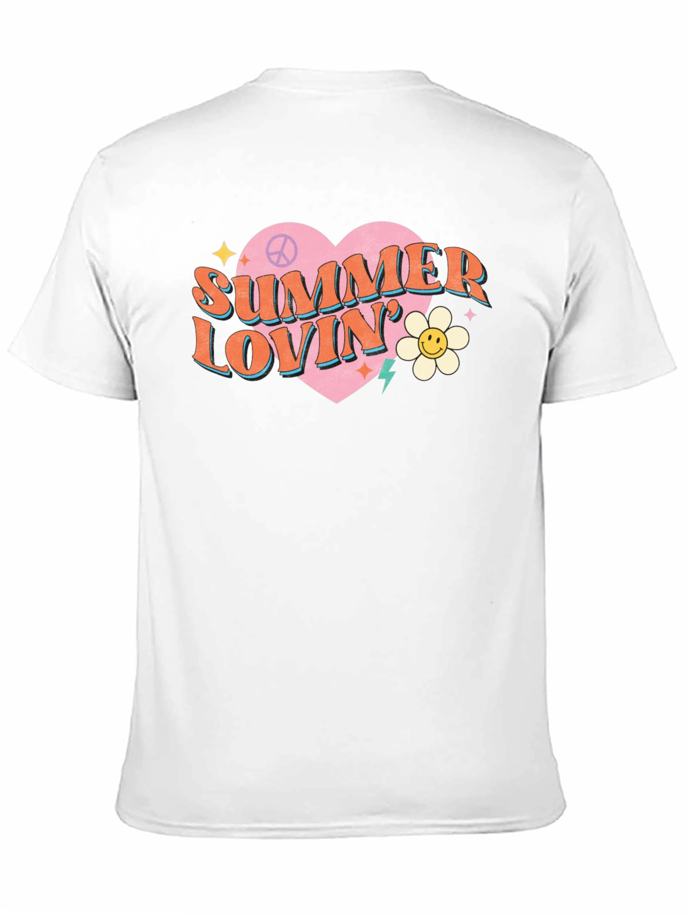Summer Lovin Graphic Tee - Retro Heart Design