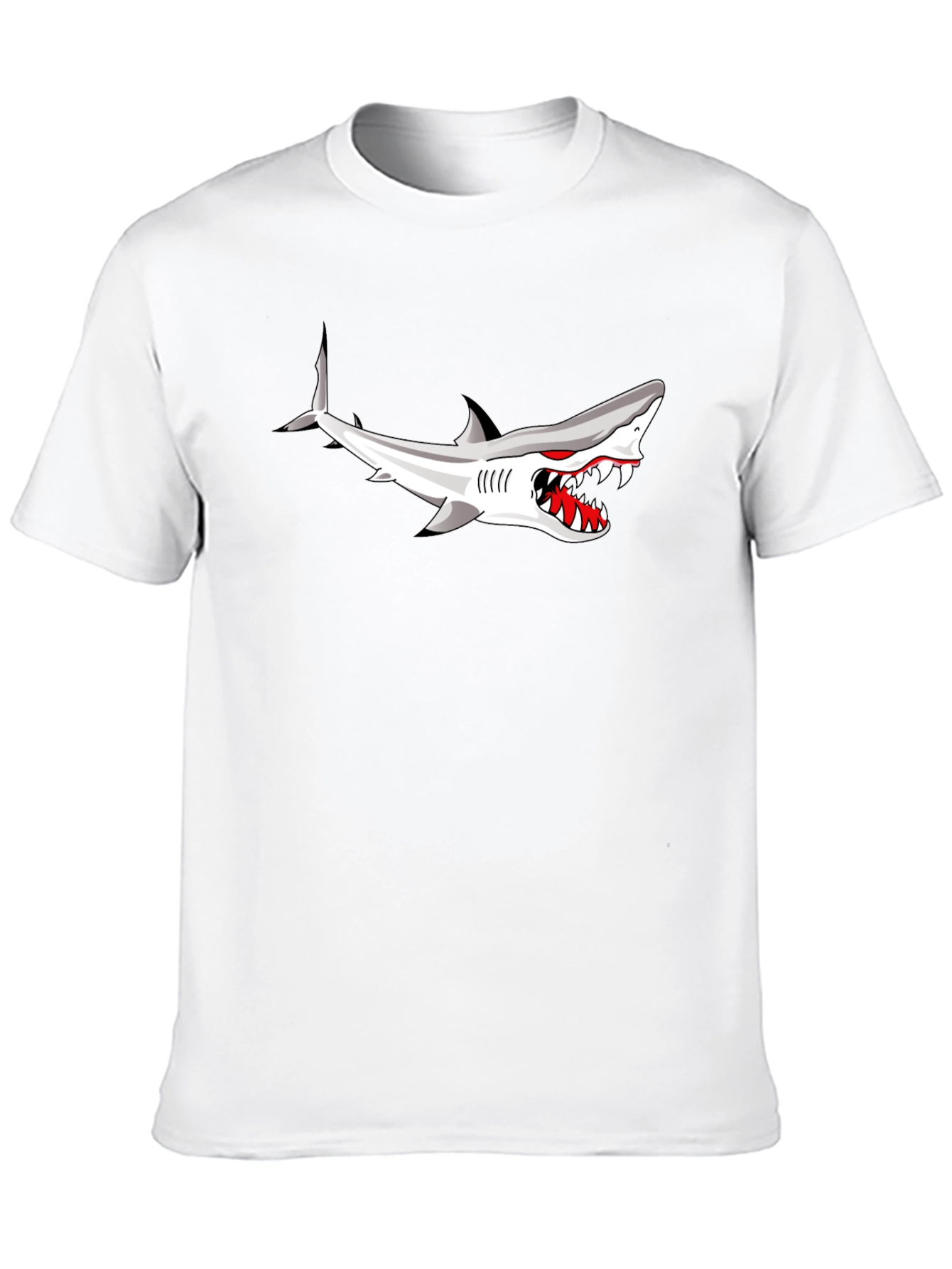 Shark Graphic Print Black T-Shirt