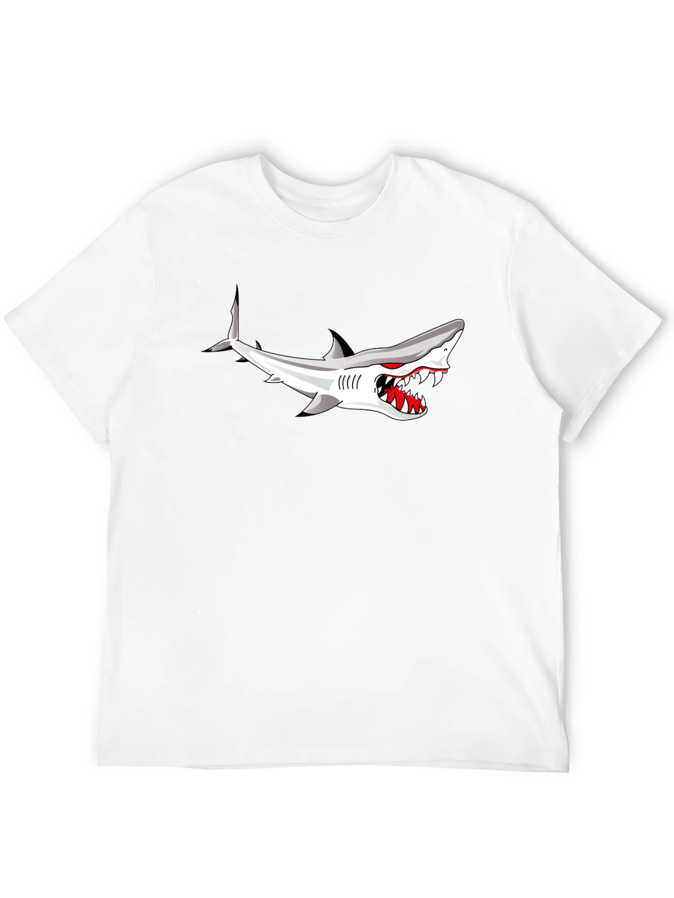 Shark Graphic Print Black T-Shirt