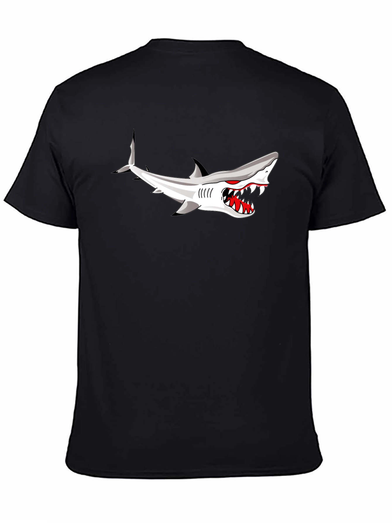 Shark Graphic Print Black T-Shirt