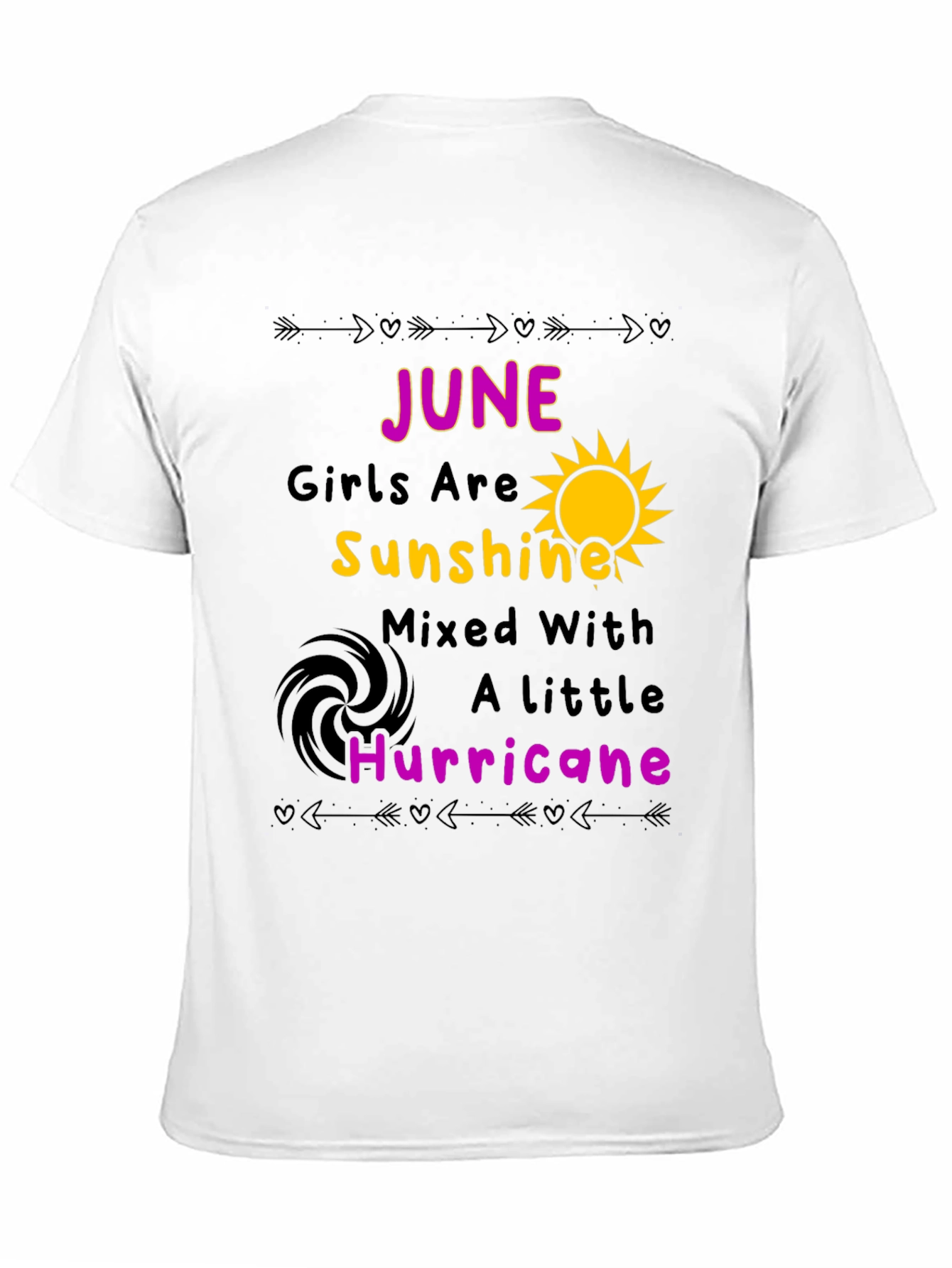June Girl Sunshine Hurricane Black T-Shirt