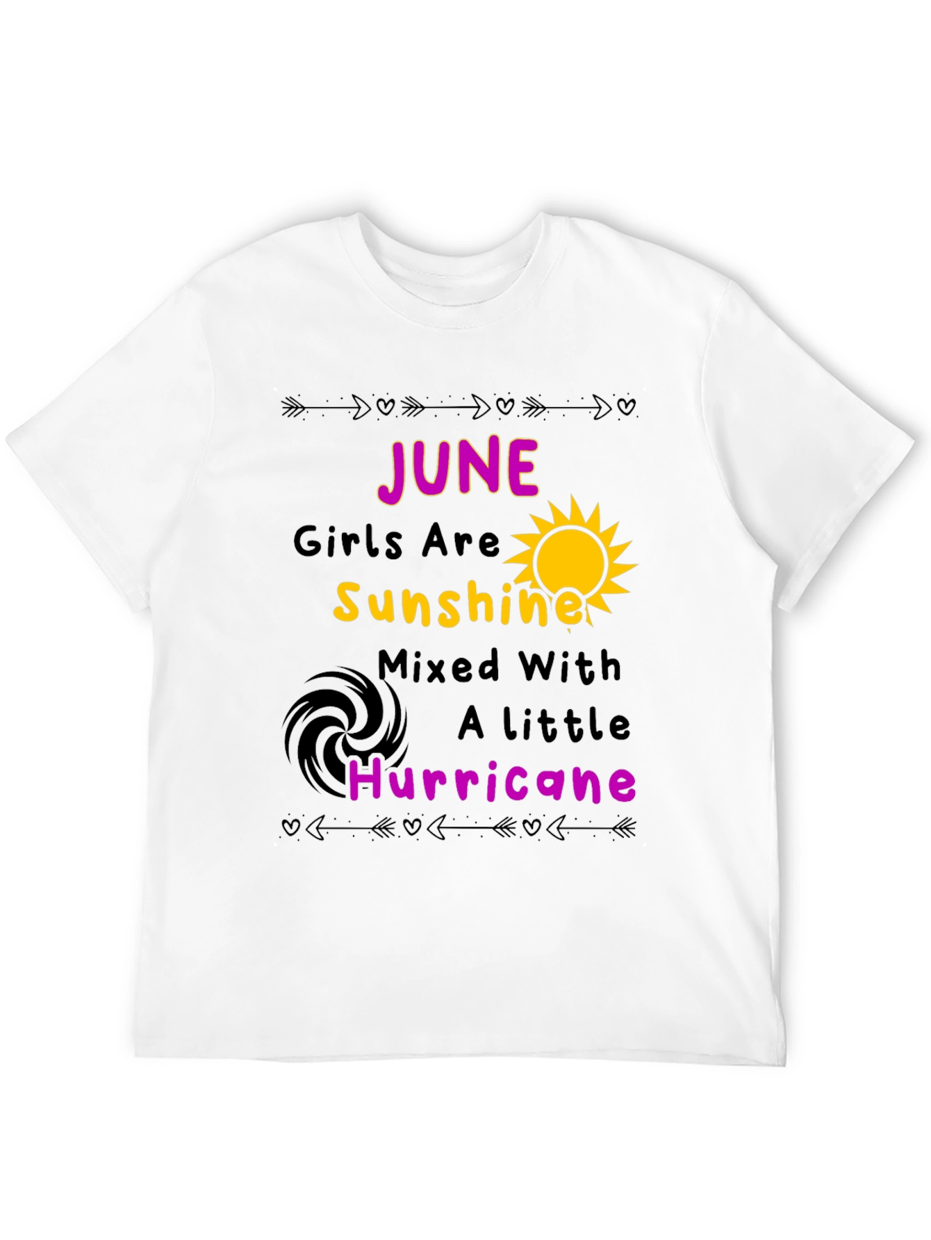 June Girl Sunshine Hurricane Black T-Shirt
