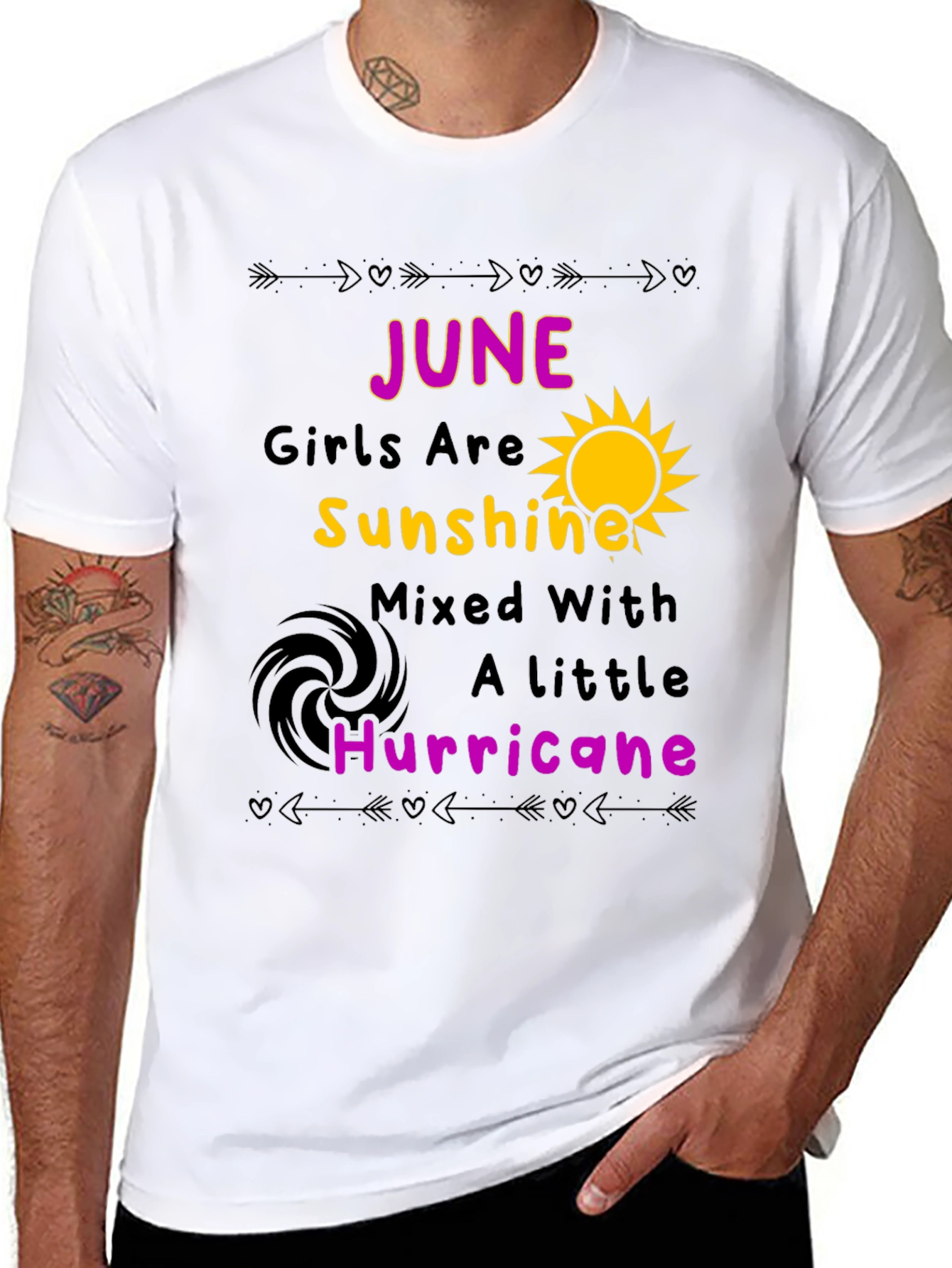 June Girl Sunshine Hurricane Black T-Shirt