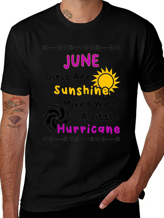 June Girl Sunshine Hurricane Black T-Shirt