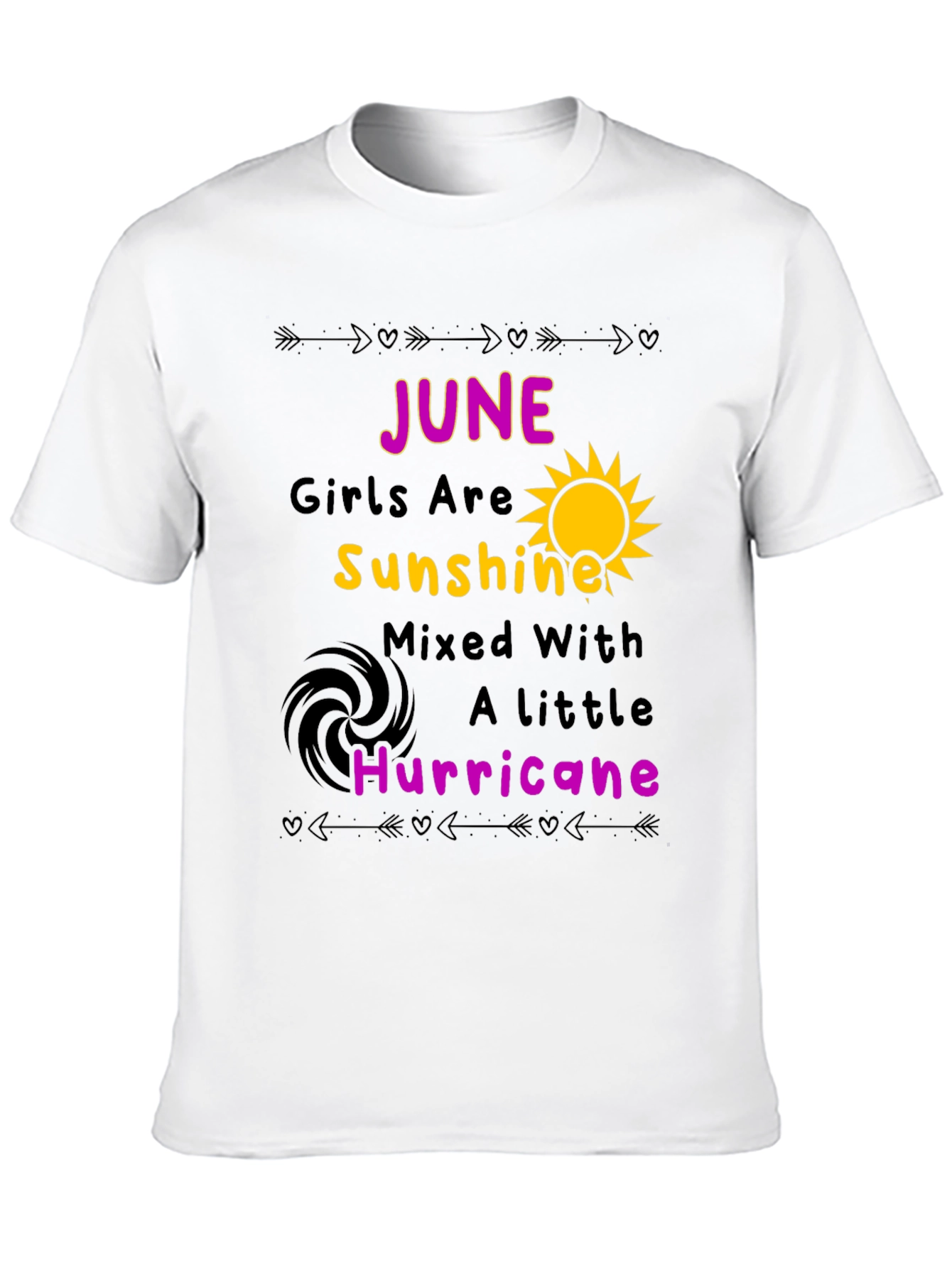 June Girl Sunshine Hurricane Black T-Shirt