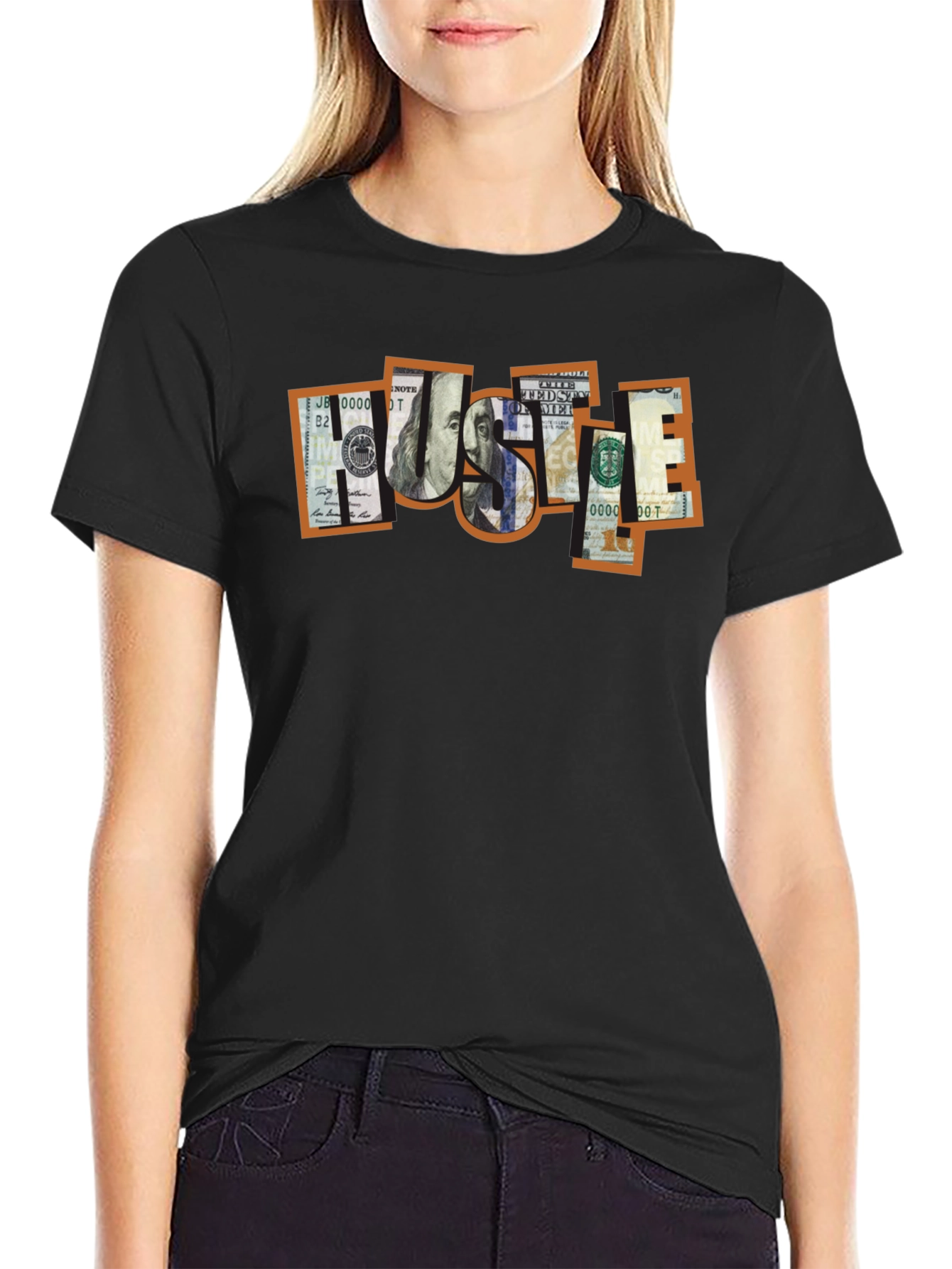 Hustle Money Graphic Black T-Shirt