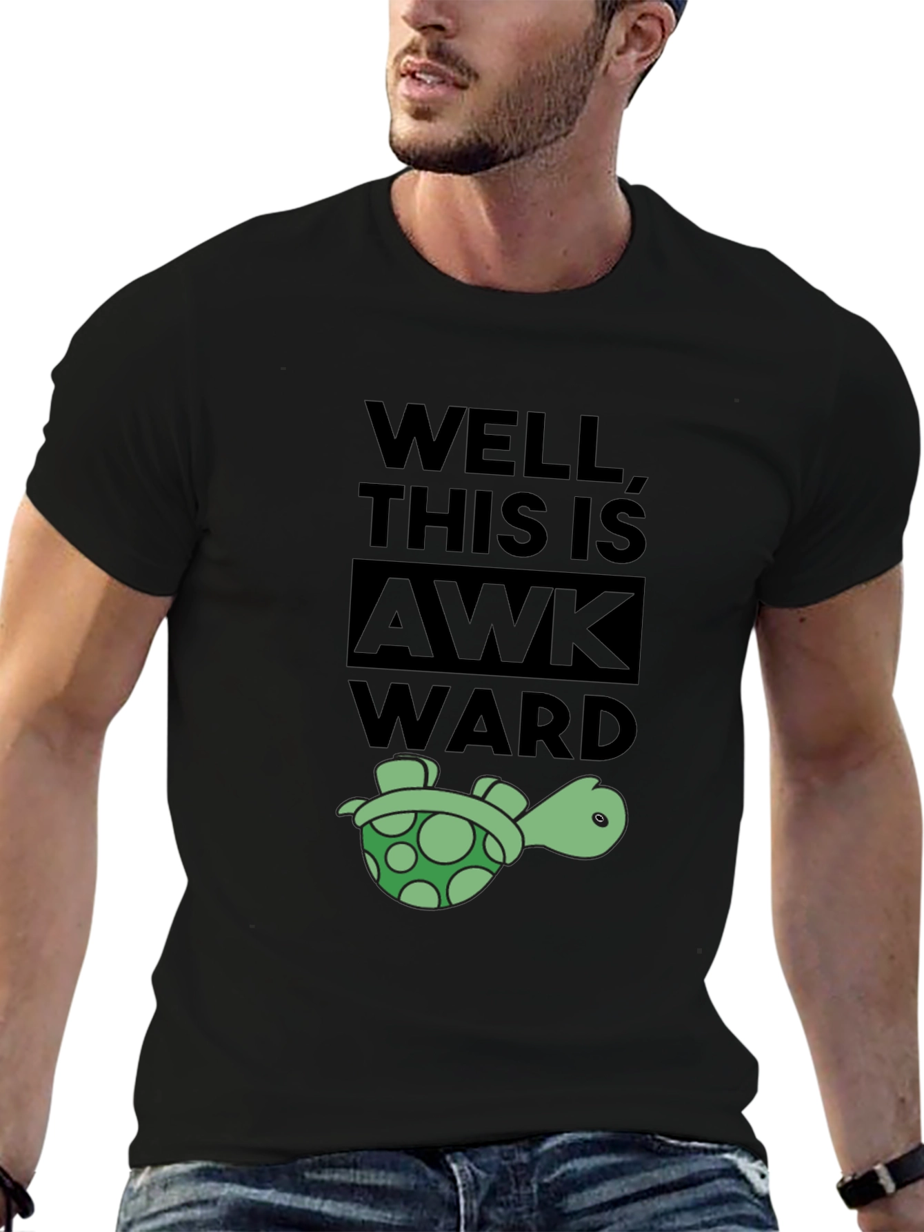 Awkward Turtle Black Graphic T-Shirt