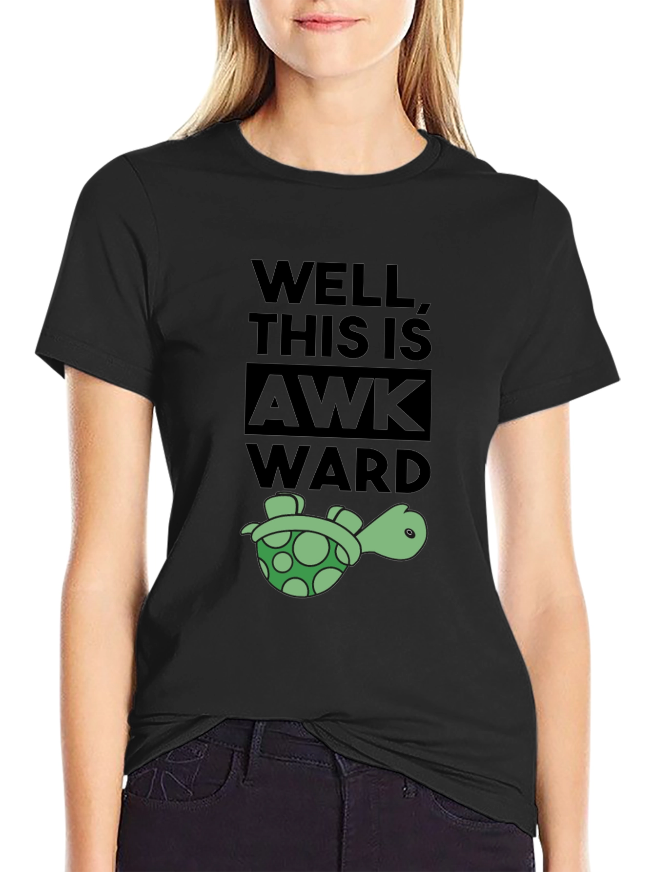 Awkward Turtle Black Graphic T-Shirt