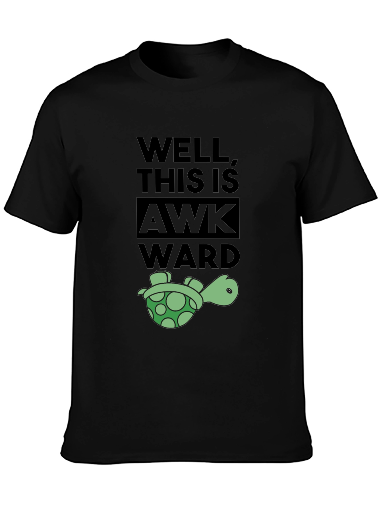 Awkward Turtle Black Graphic T-Shirt