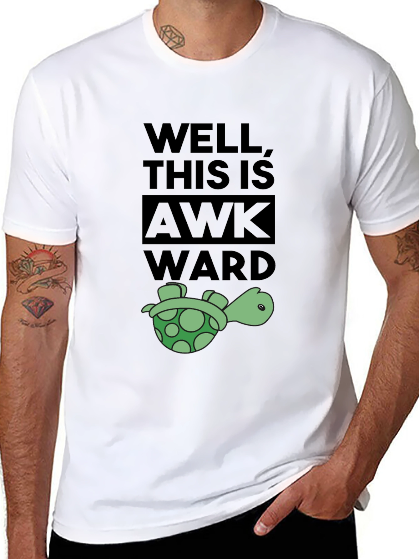 Awkward Turtle Black Graphic T-Shirt