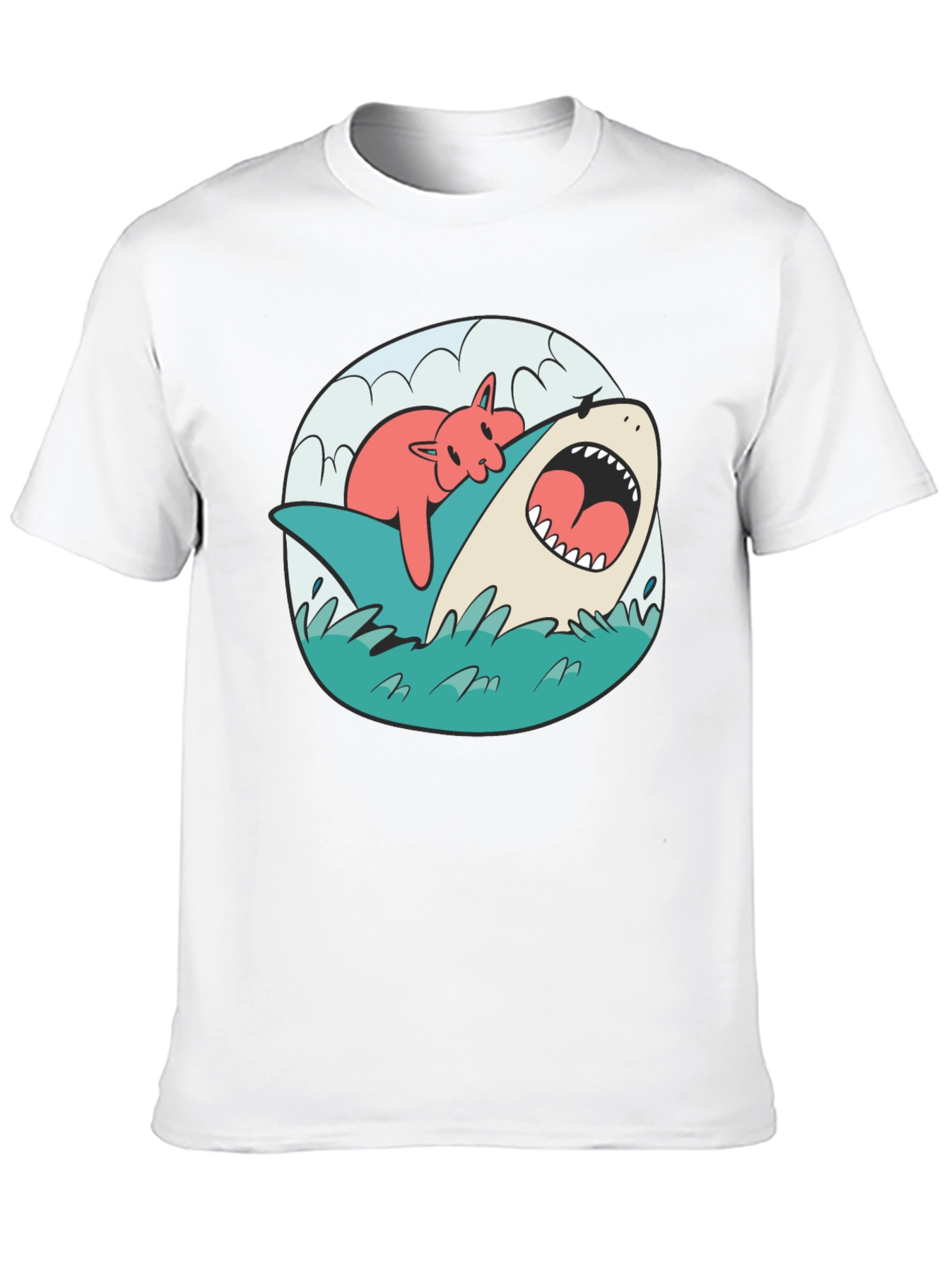 Cat Nap Shark T-Shirt - Funny Graphic Tee