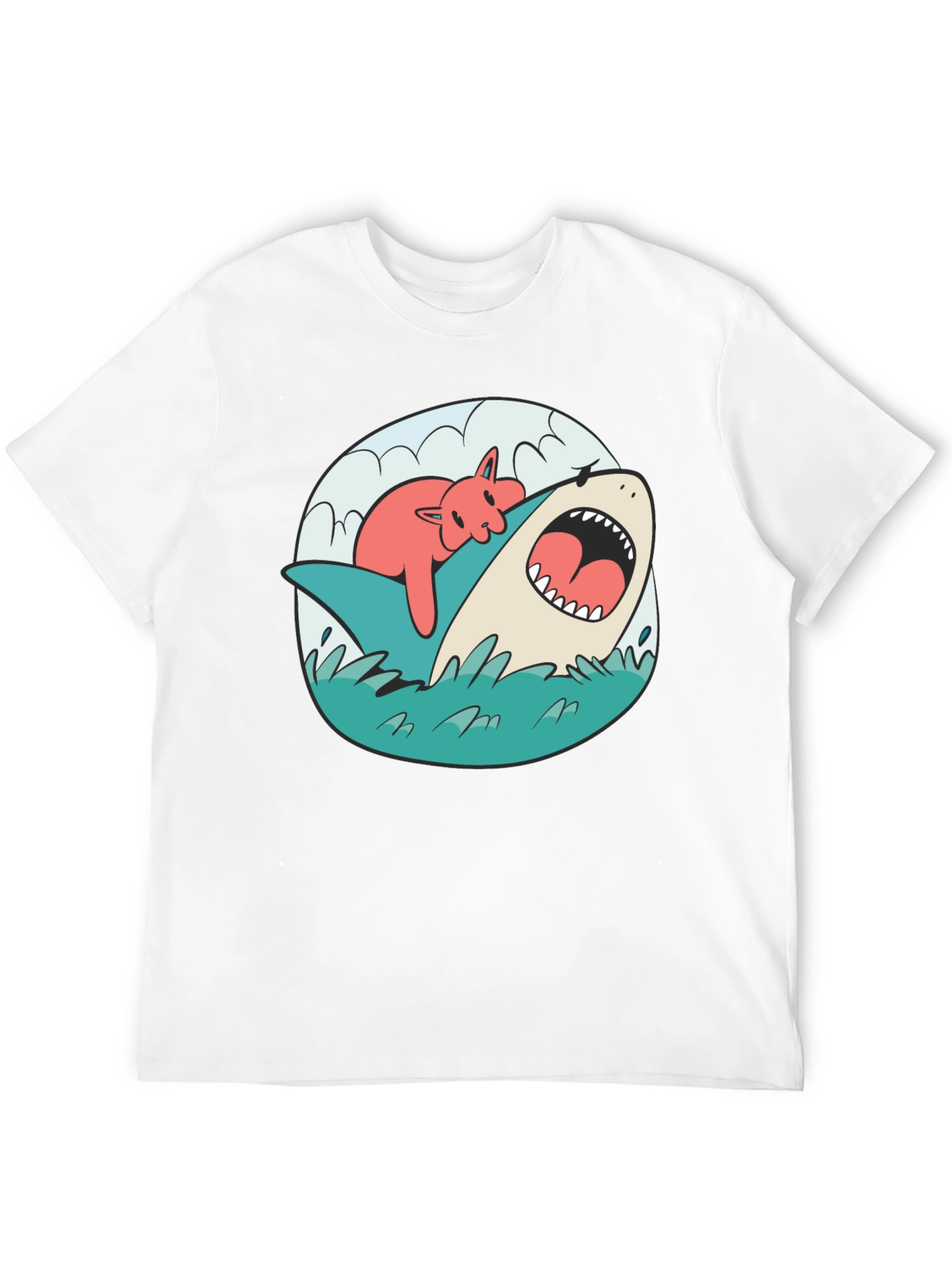 Cat Nap Shark T-Shirt - Funny Graphic Tee