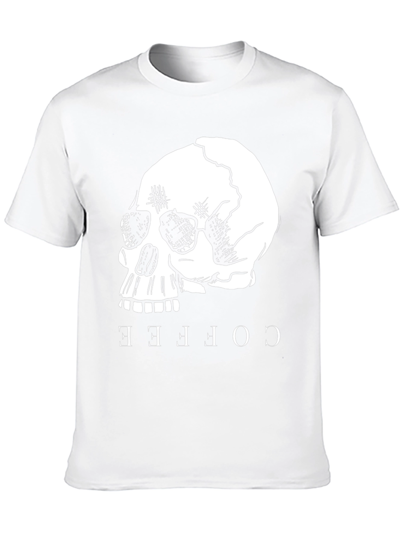 Coffee Skull Graphic Tee - Black Cotton T-Shirt