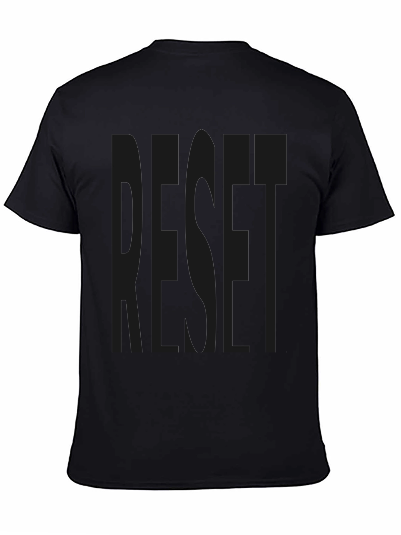 RESET Graphic Print Black T-Shirt