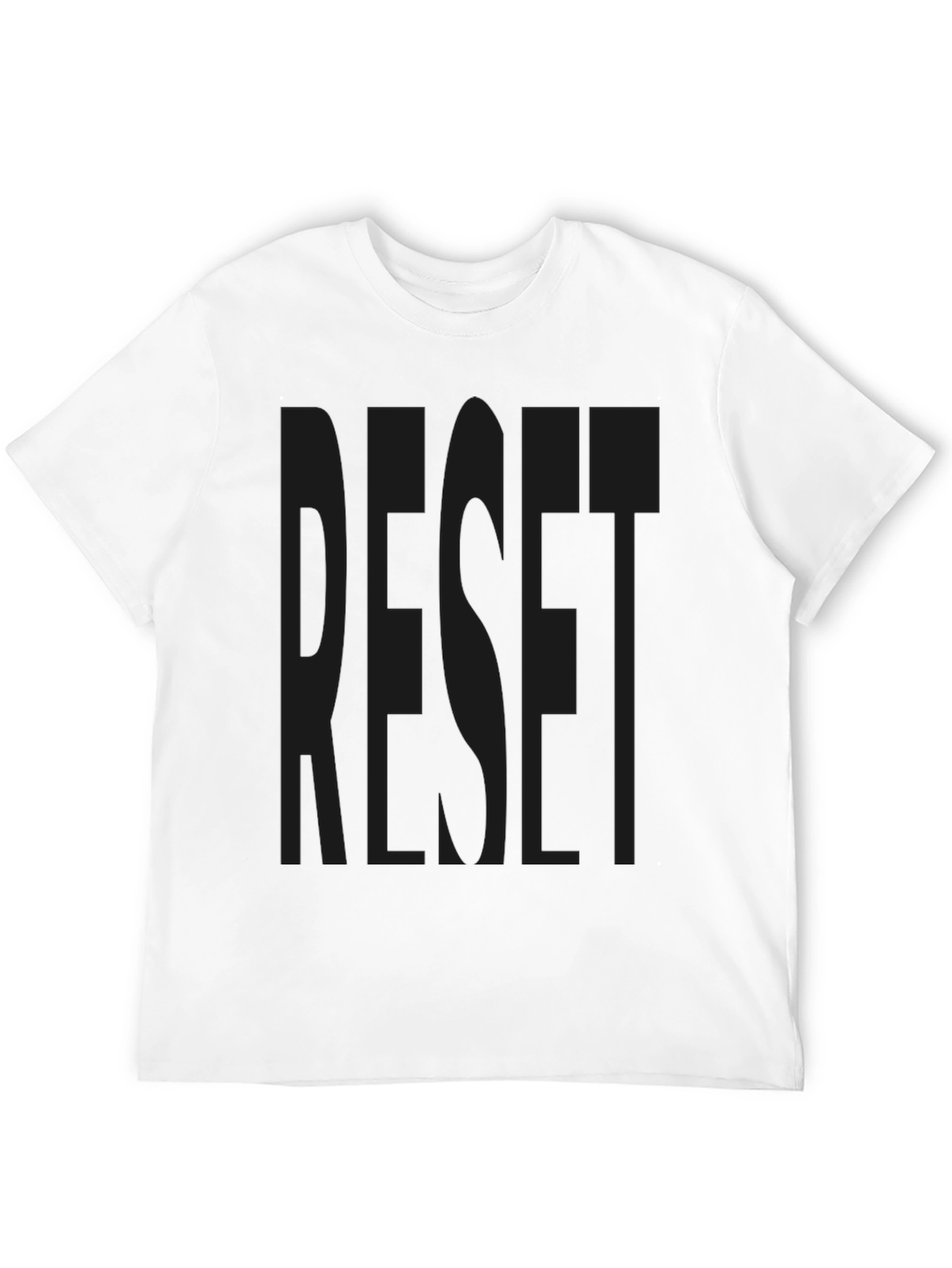 RESET Graphic Print Black T-Shirt
