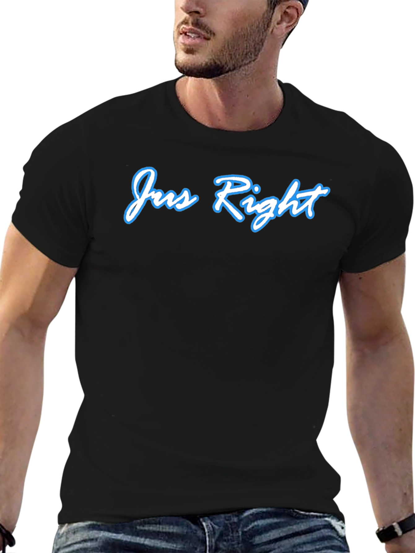 Jus Right Black T-Shirt - Cool Casual Style