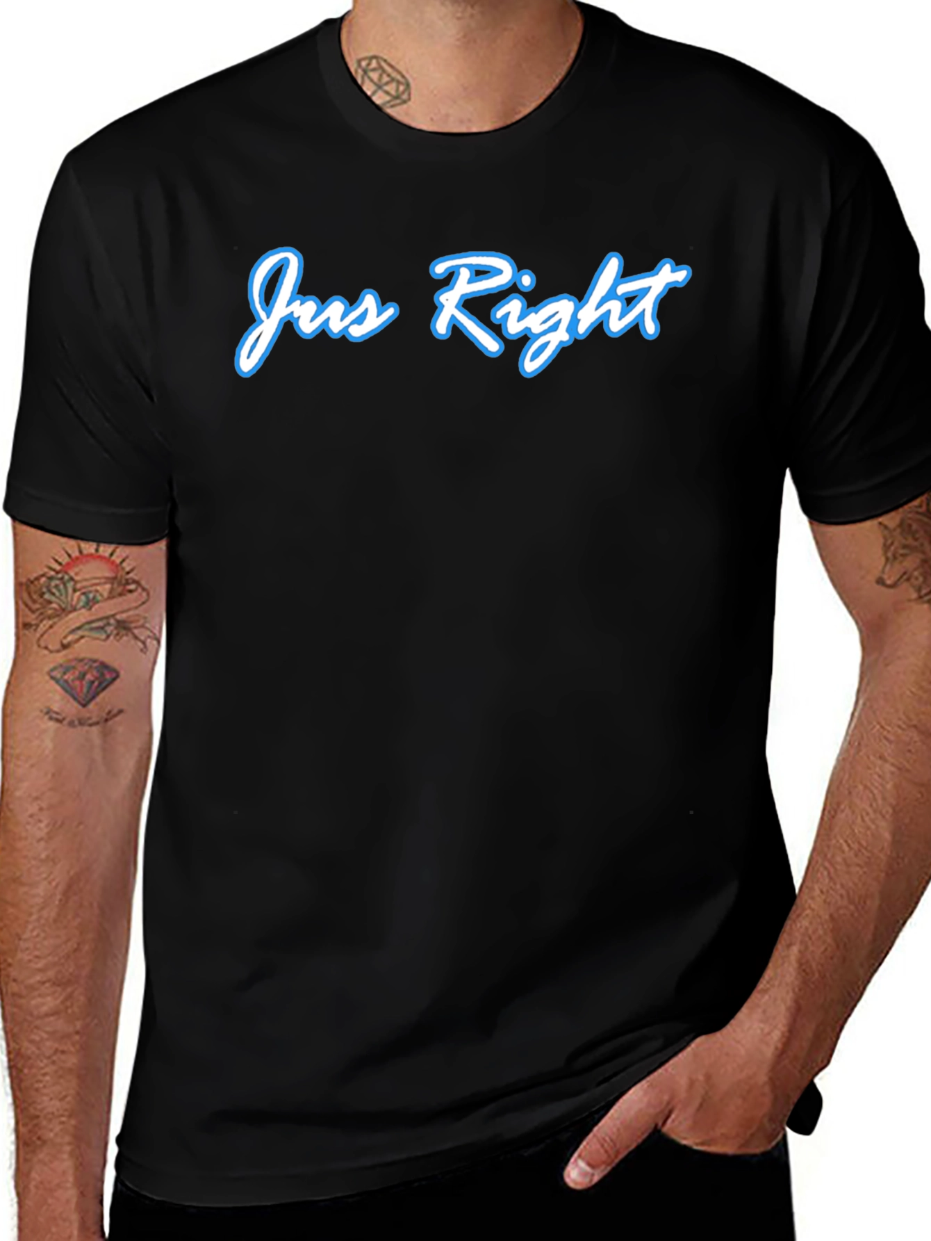 Jus Right Black T-Shirt - Cool Casual Style