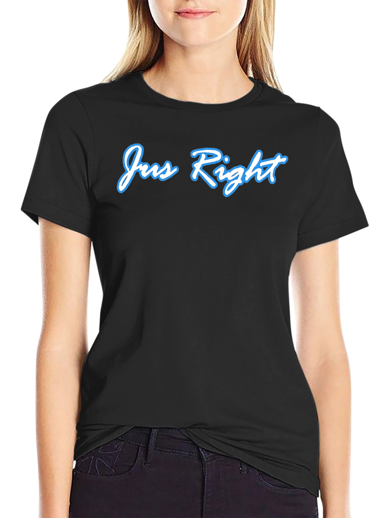 Jus Right Black T-Shirt - Cool Casual Style