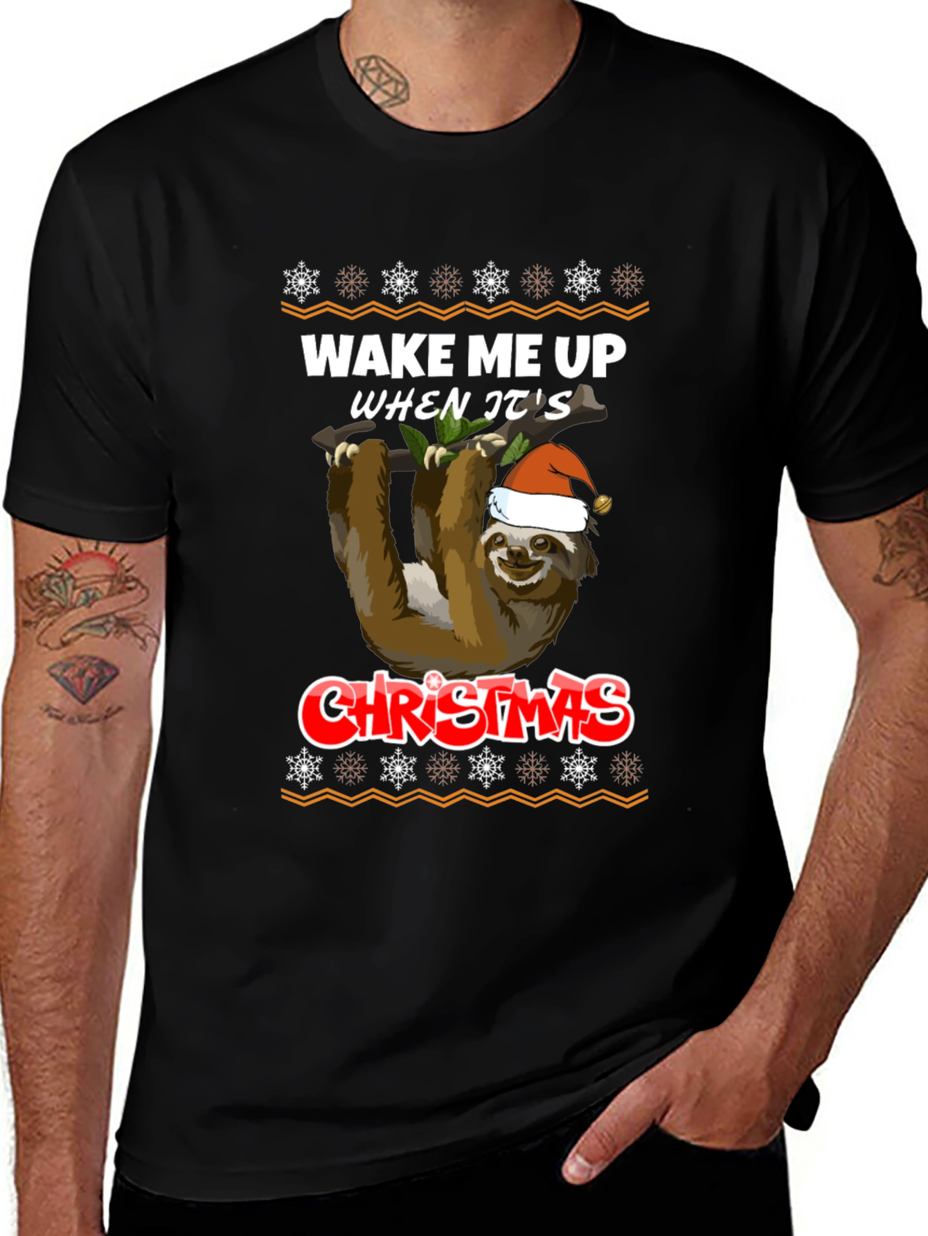 Wake Me Up When Its Christmas Sloth T-Shirt