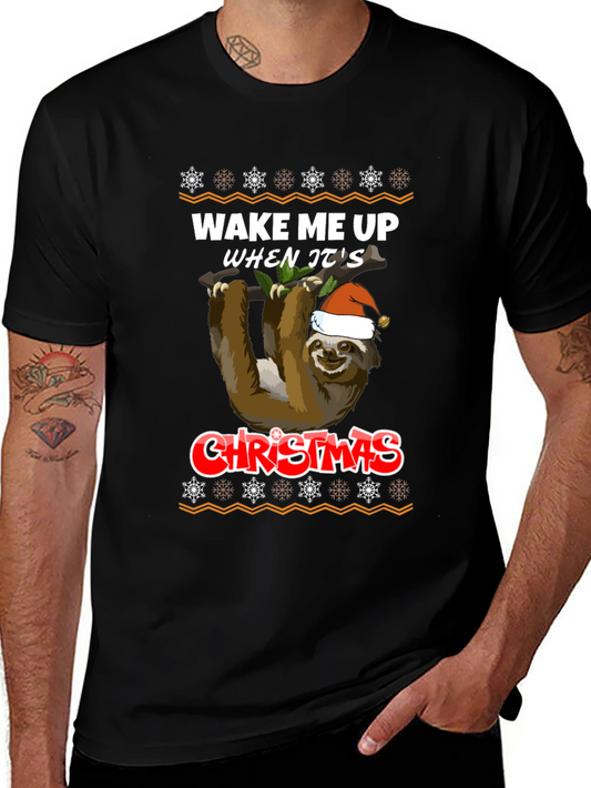 Wake Me Up When Its Christmas Sloth T-Shirt