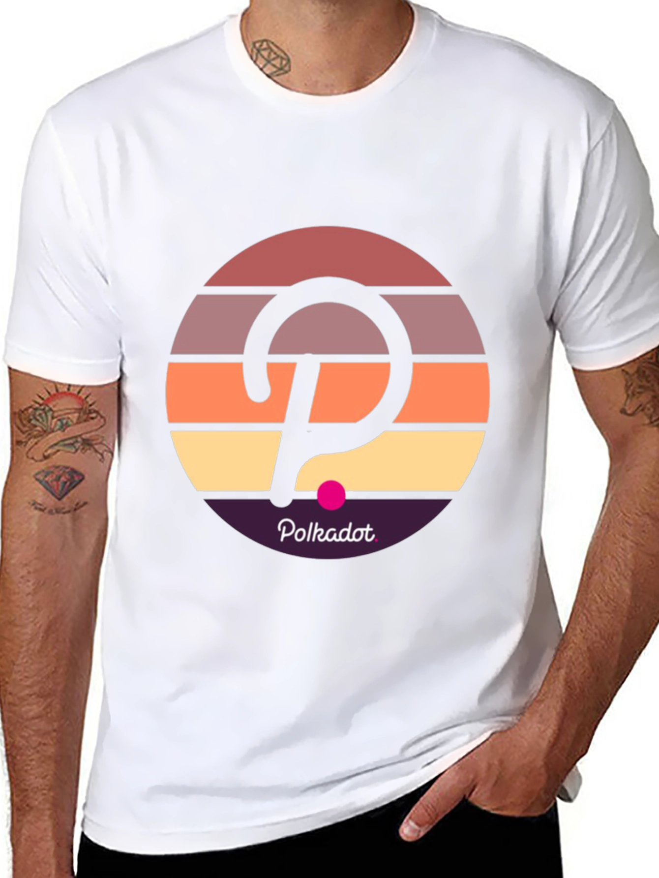 Polkadot Retro Sunset T-Shirt - Crypto Fashion