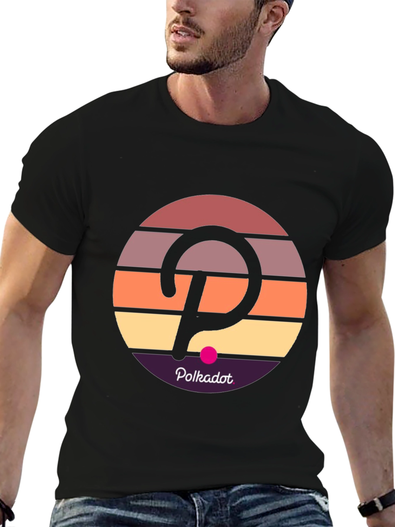 Polkadot Retro Sunset T-Shirt - Crypto Fashion