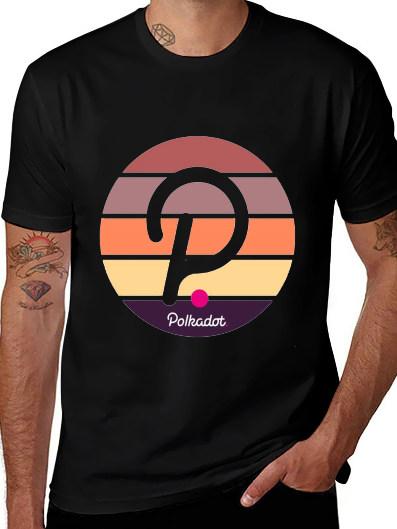 Polkadot Retro Sunset T-Shirt - Crypto Fashion