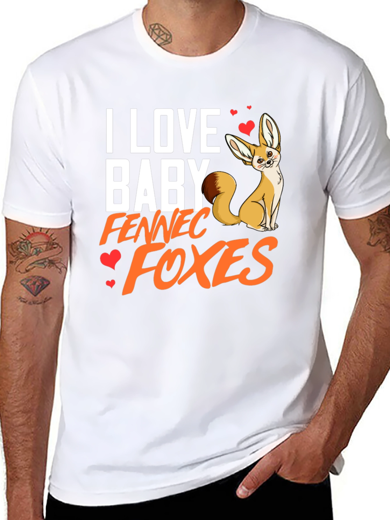 I Love Baby Fennec Foxes T-Shirt Animal Lover Tee