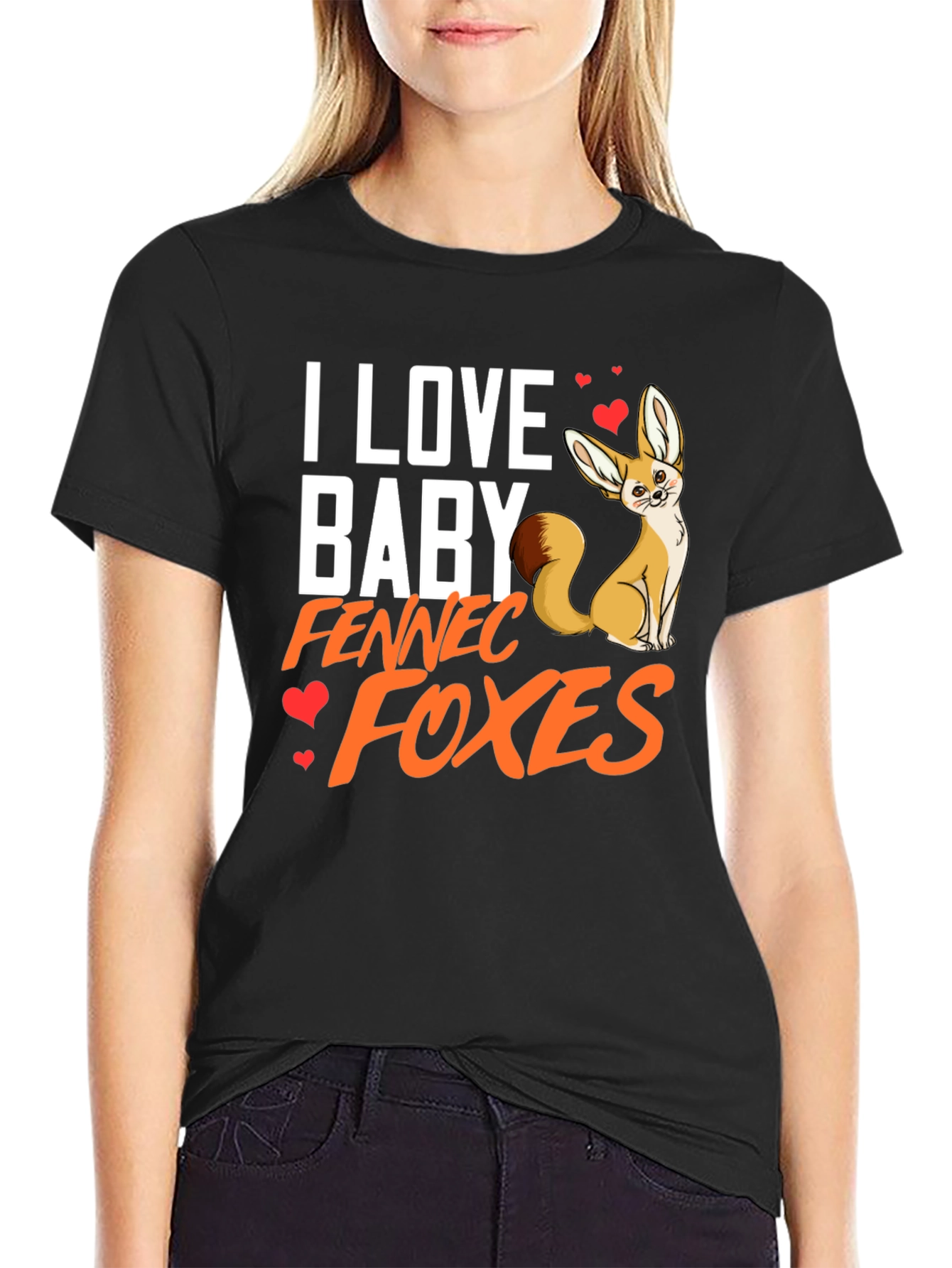 I Love Baby Fennec Foxes T-Shirt Animal Lover Tee