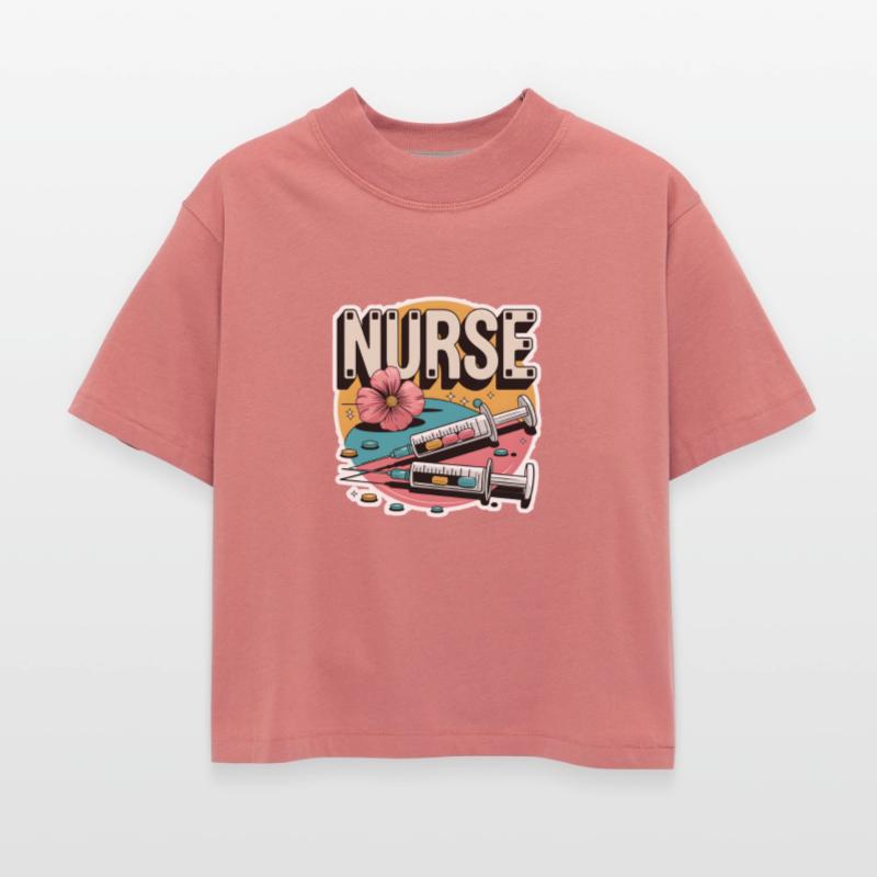 NURSE Colorful Syringe & Pink Flower Nurse Appreci