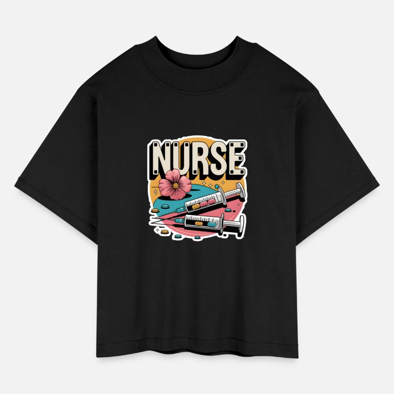 NURSE Colorful Syringe & Pink Flower Nurse Appreci
