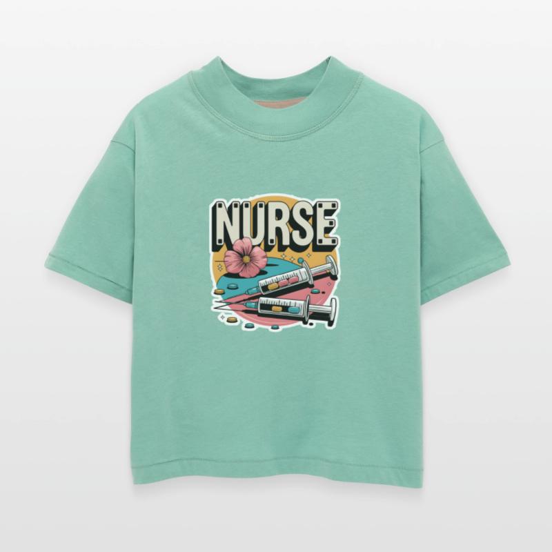 NURSE Colorful Syringe & Pink Flower Nurse Appreci