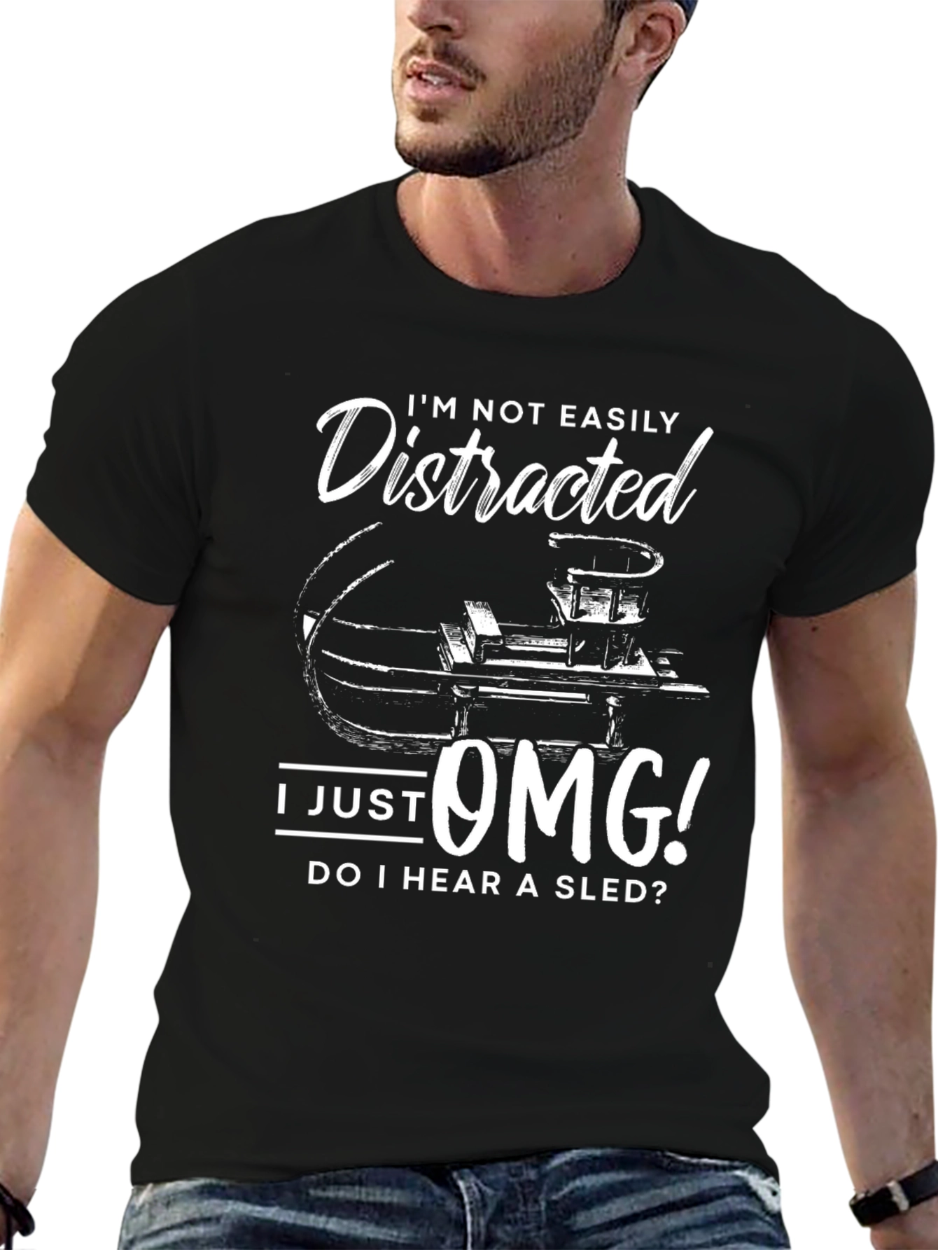 Distracted Sledding Fan T-Shirt