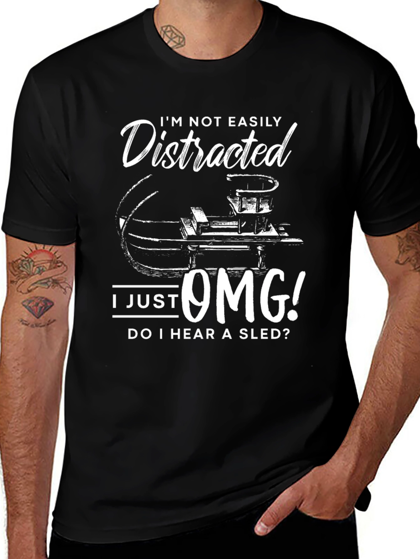Distracted Sledding Fan T-Shirt