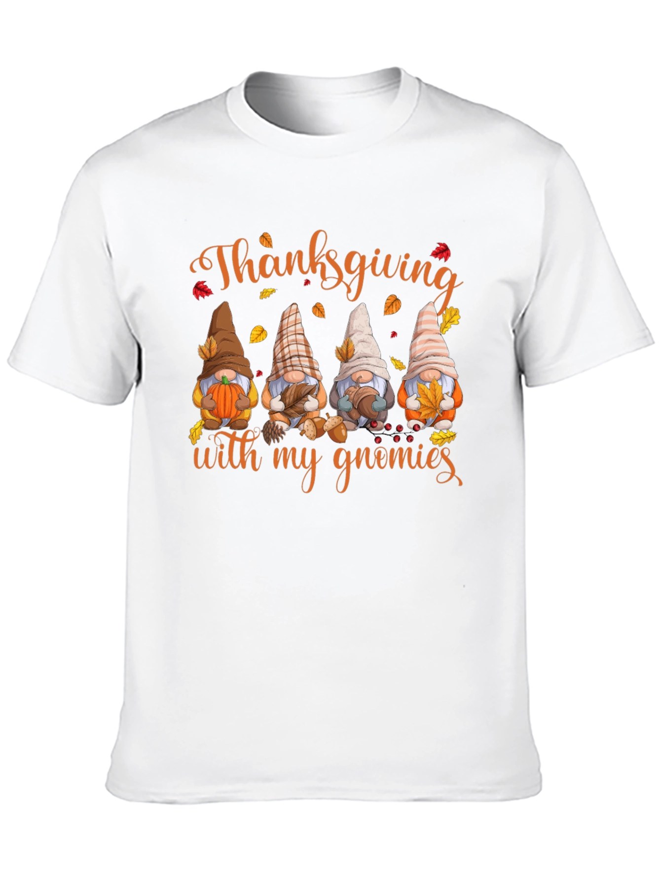 Thanksgiving Gnomies Black T-Shirt