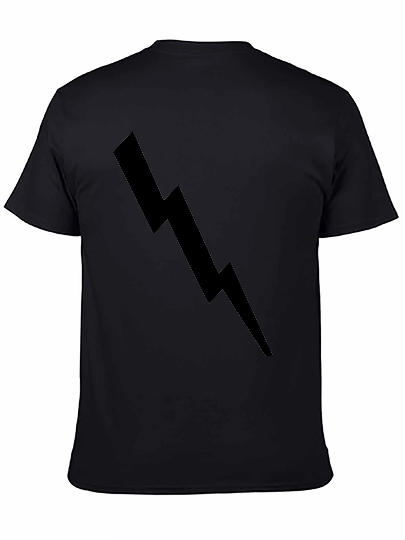 Black Lightning Bolt Graphic Tee - Casual Style