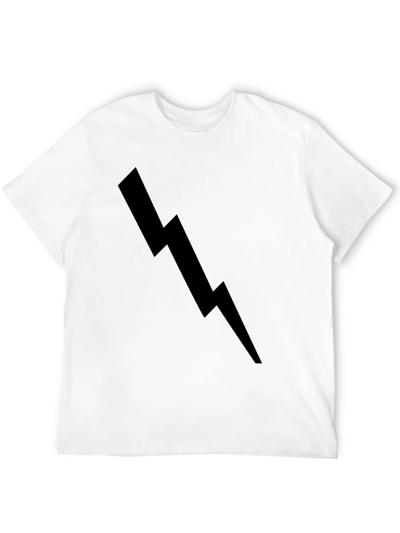 Black Lightning Bolt Graphic Tee - Casual Style