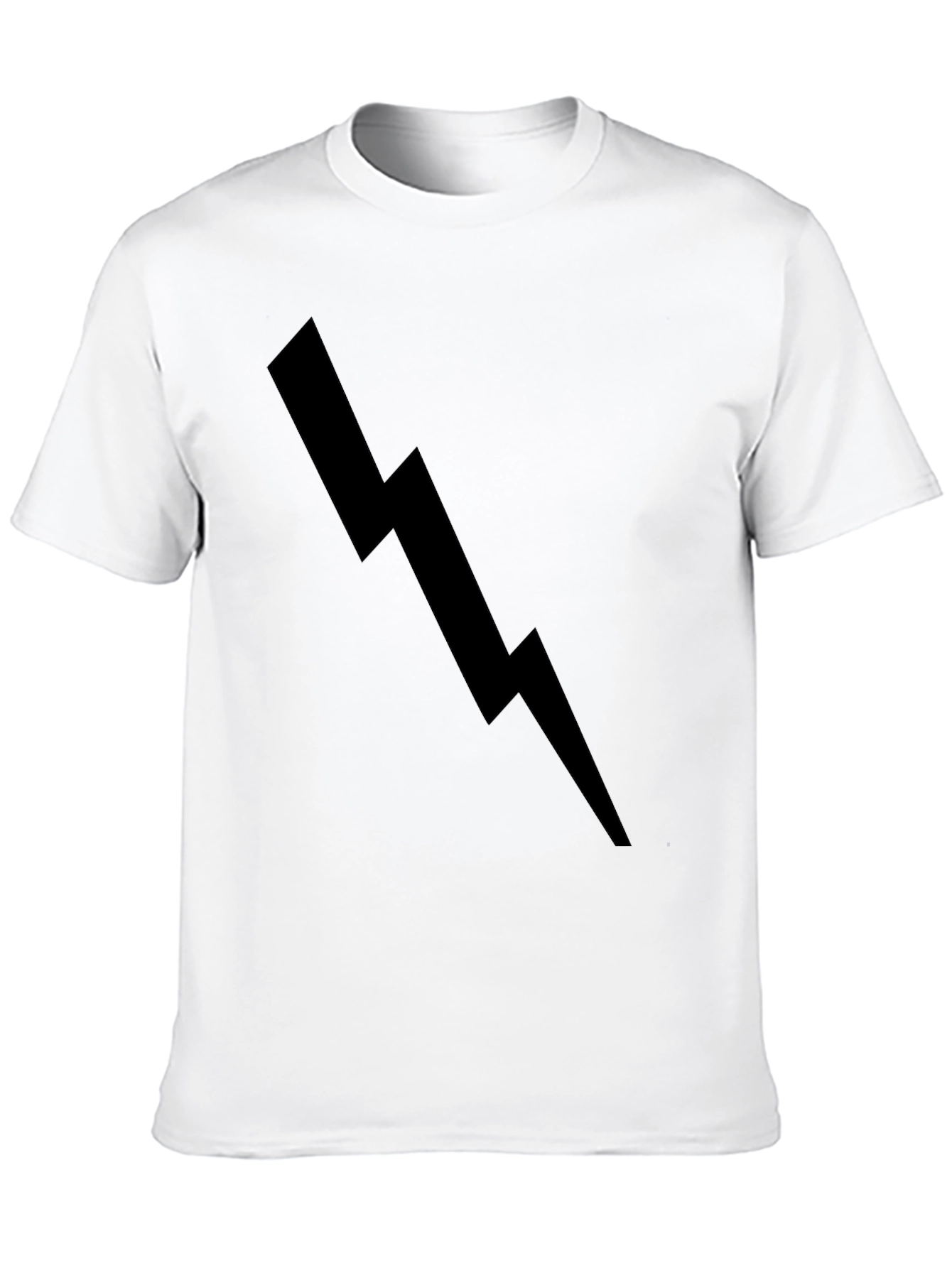 Black Lightning Bolt Graphic Tee - Casual Style