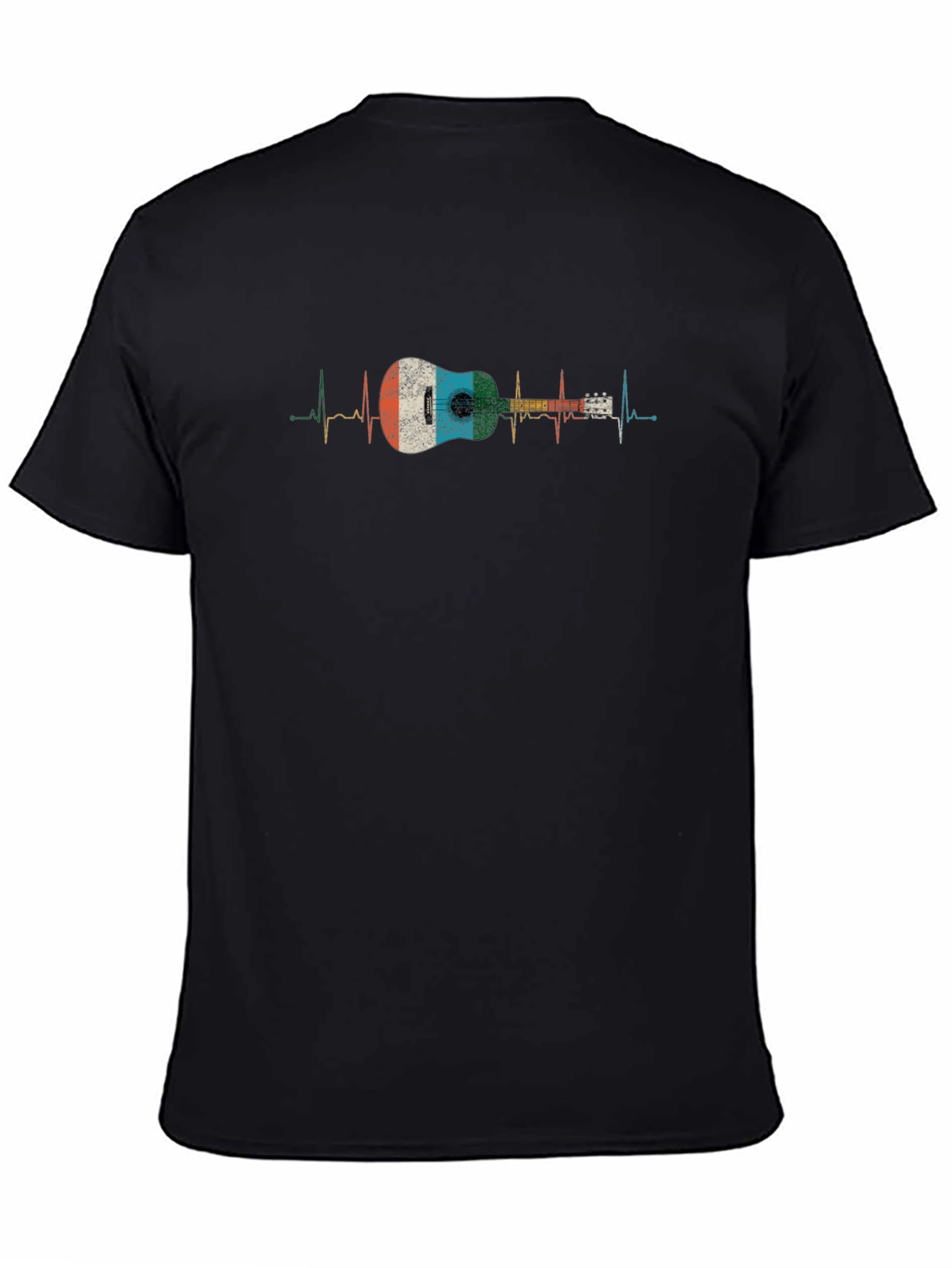 Ukulele Heartbeat Black T-Shirt - Music Lover Gift