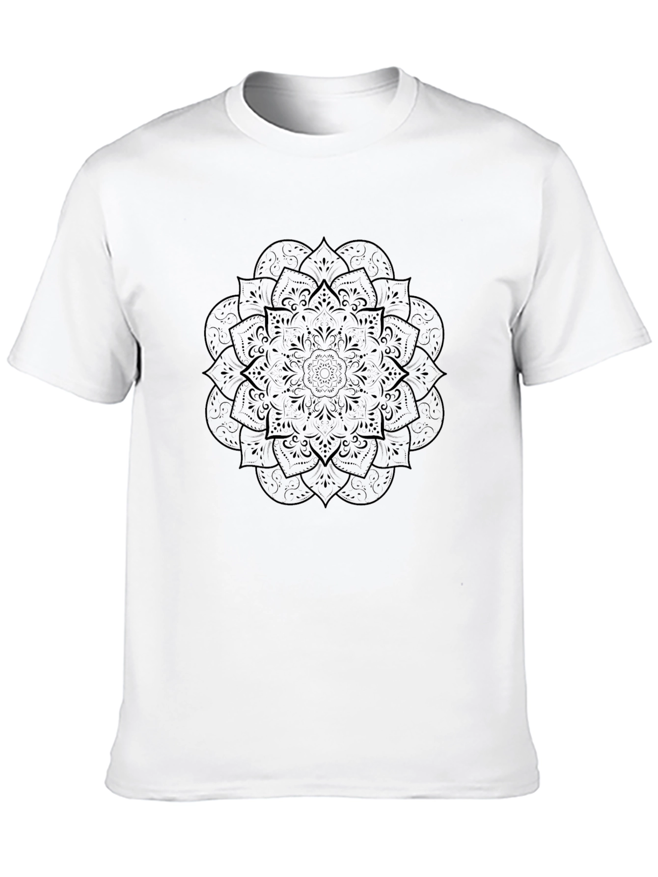 Mens Black Mandala Graphic Tee - Stylish Comfort