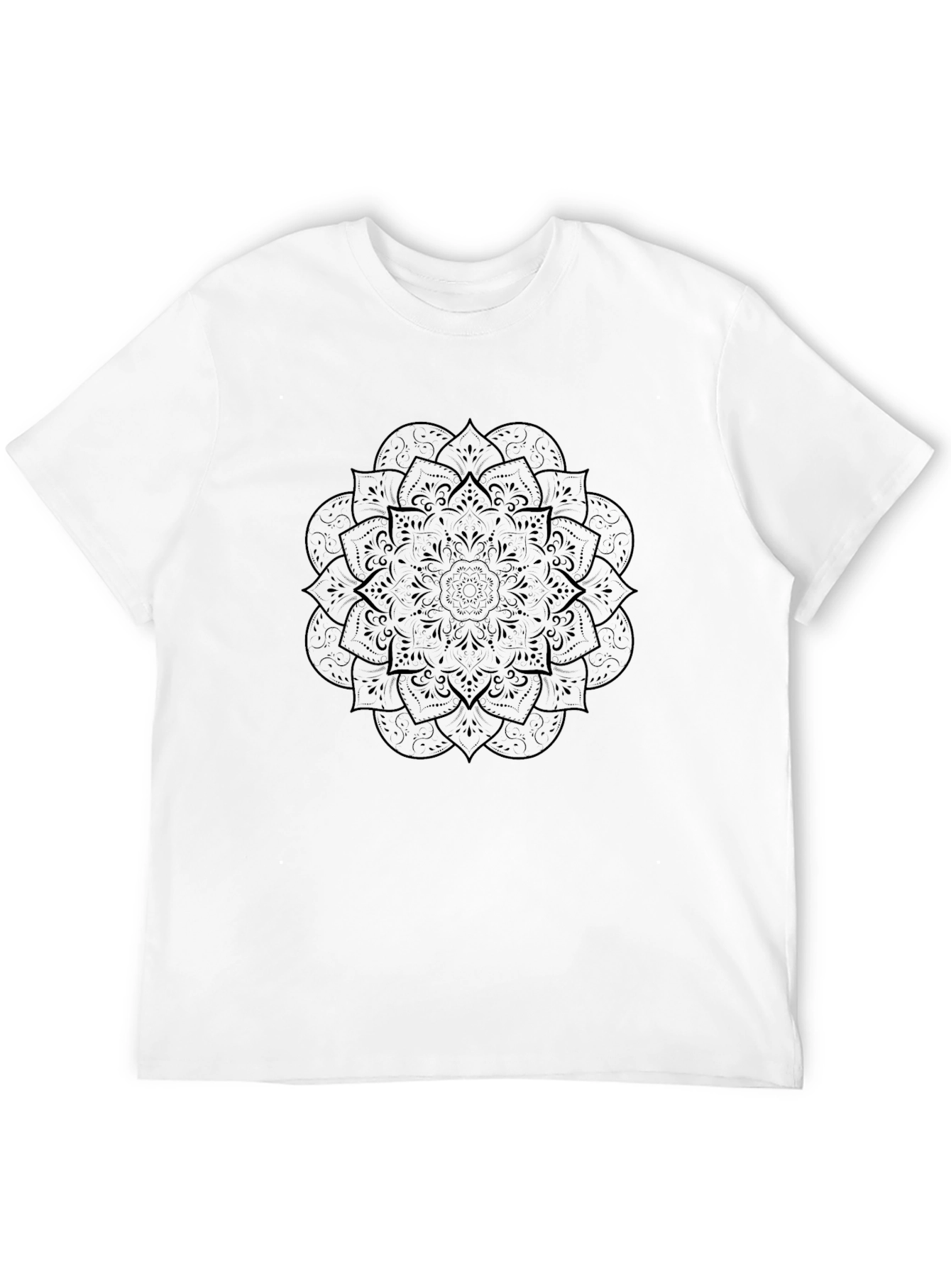 Mens Black Mandala Graphic Tee - Stylish Comfort