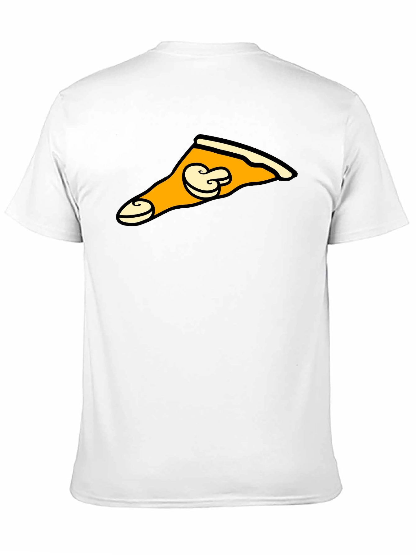Mushroom Pizza Slice Graphic Tee - Black T-Shirt