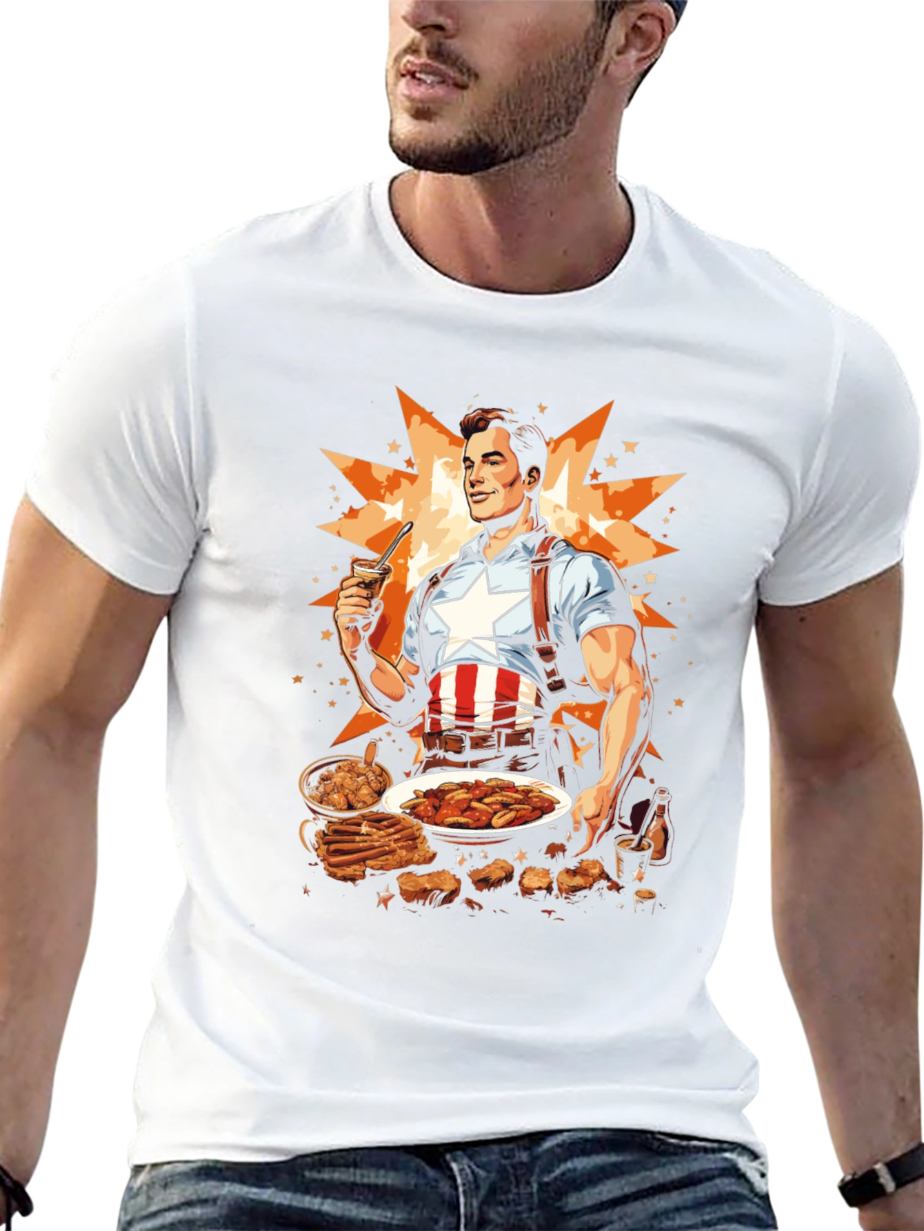 Captain America BBQ Graphic Tee